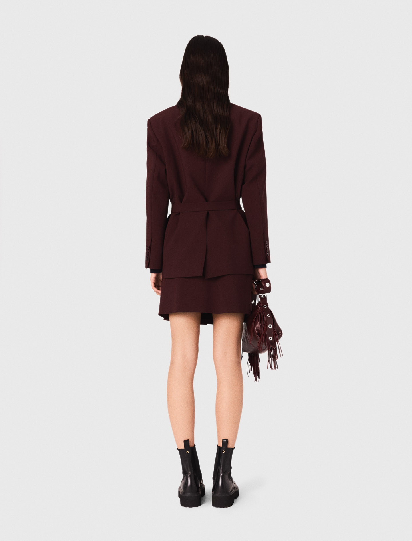 Belted suit jacket - Burgundy