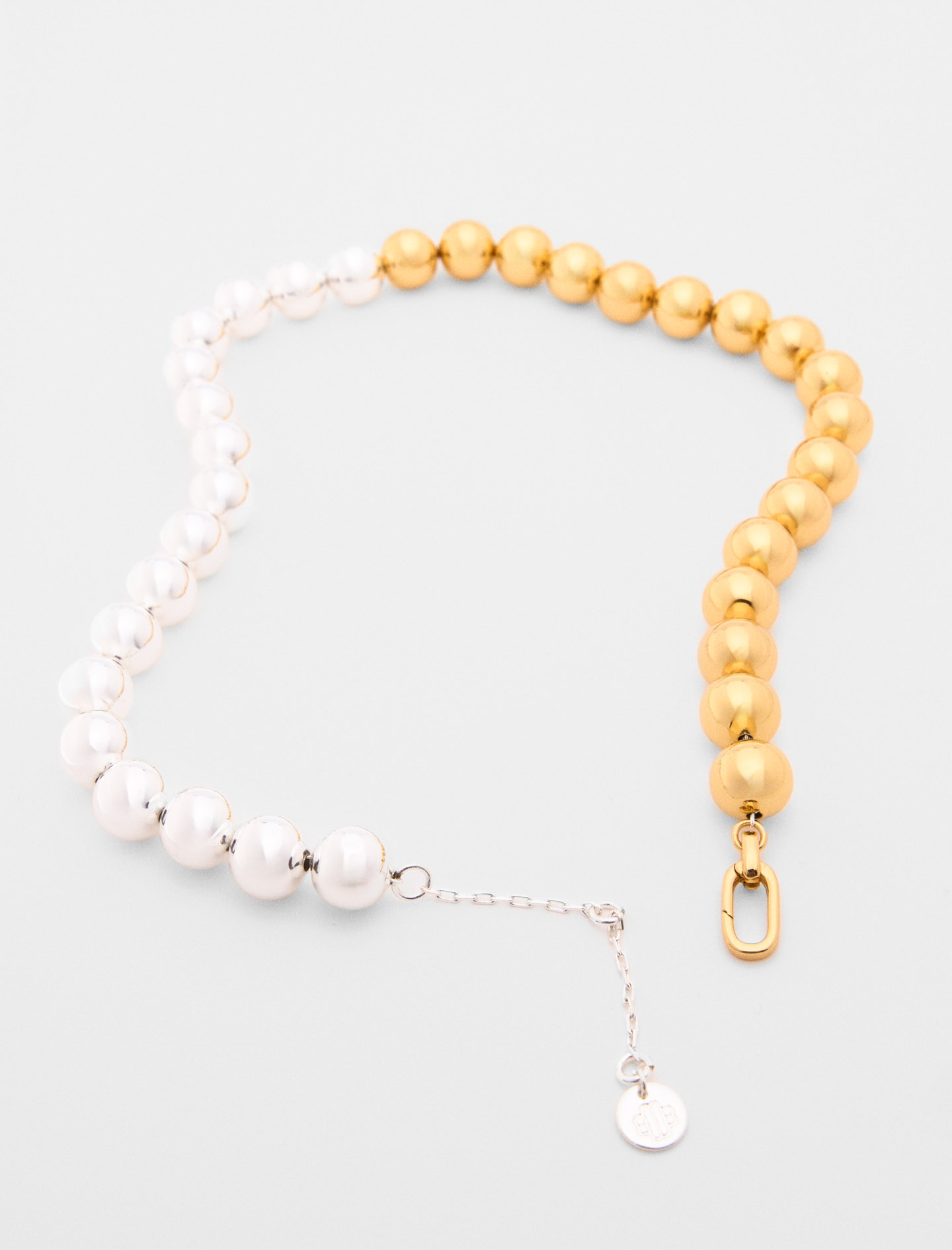 Two tone pearl necklace - Gold