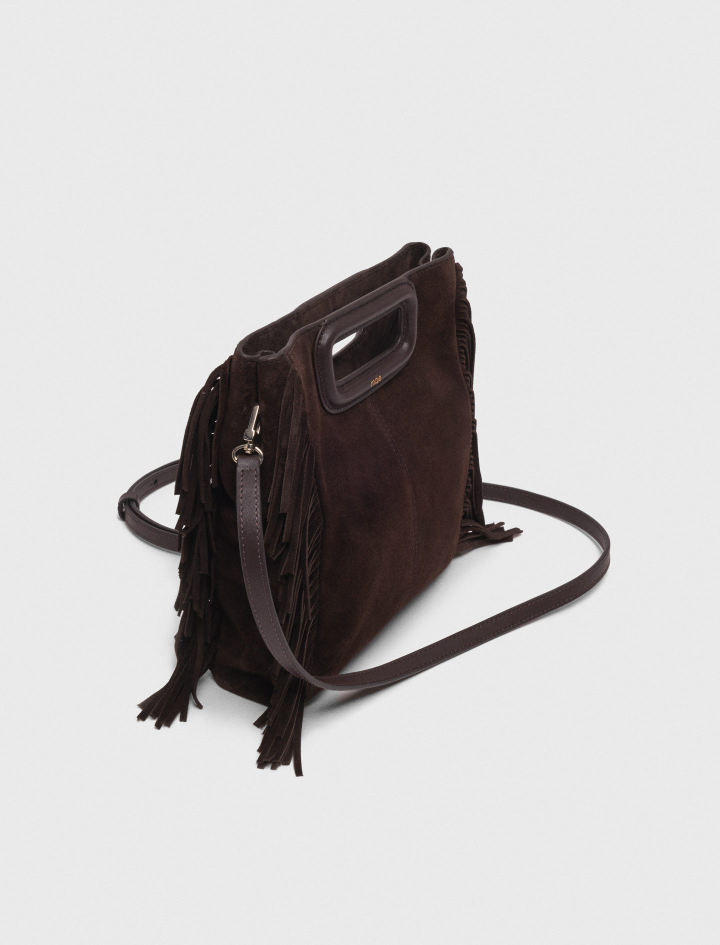 M bag in suede leather - Brown