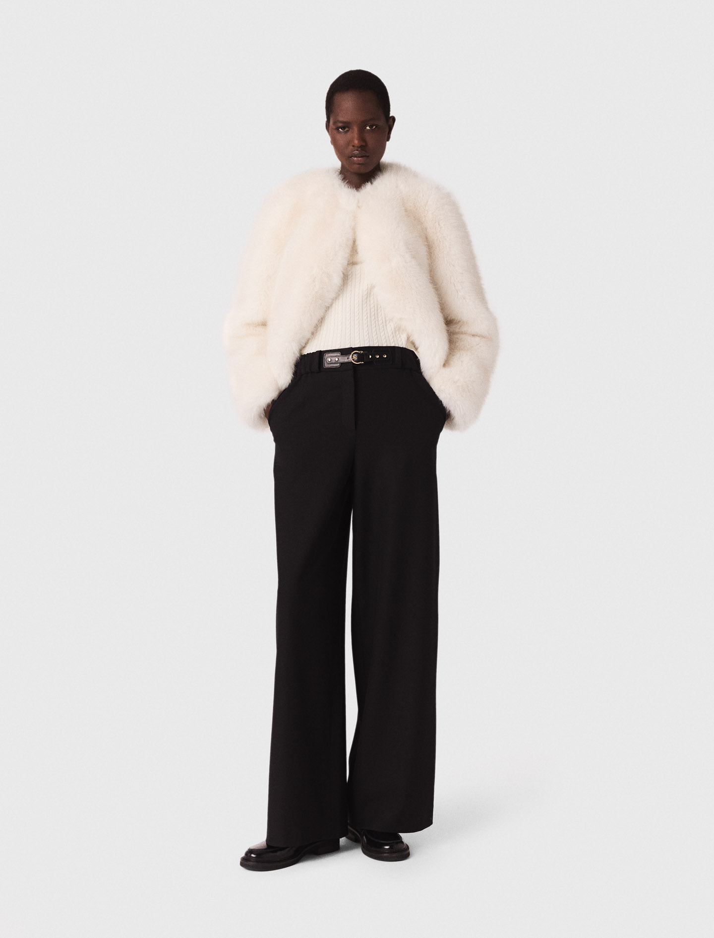 Elasticated waist suit trousers - Black