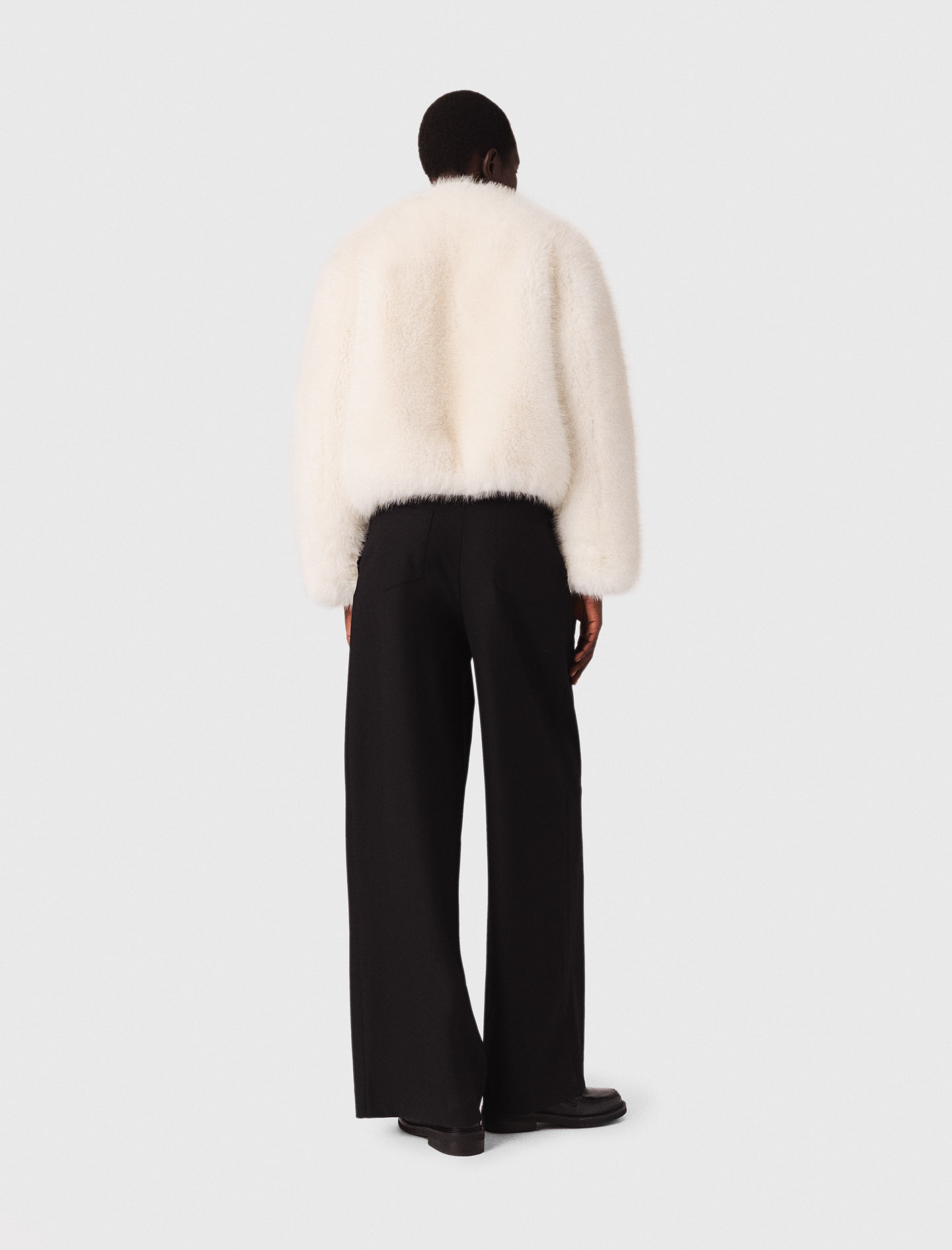 Elasticated waist suit trousers - Black
