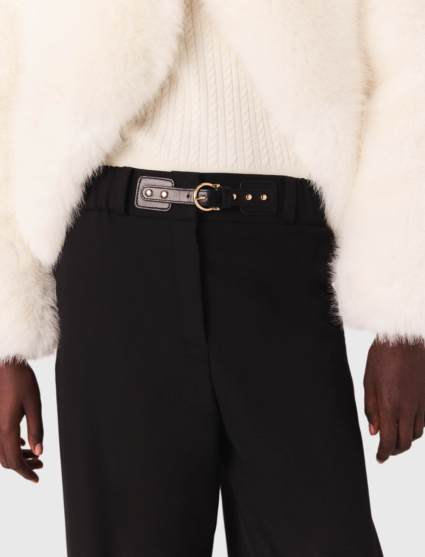Elasticated waist suit trousers - Black
