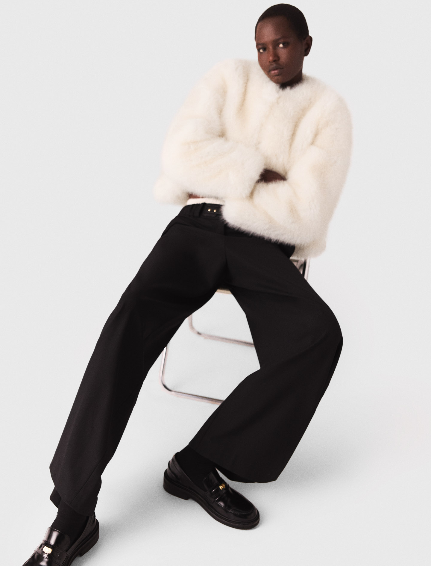 Elasticated waist suit trousers - Black