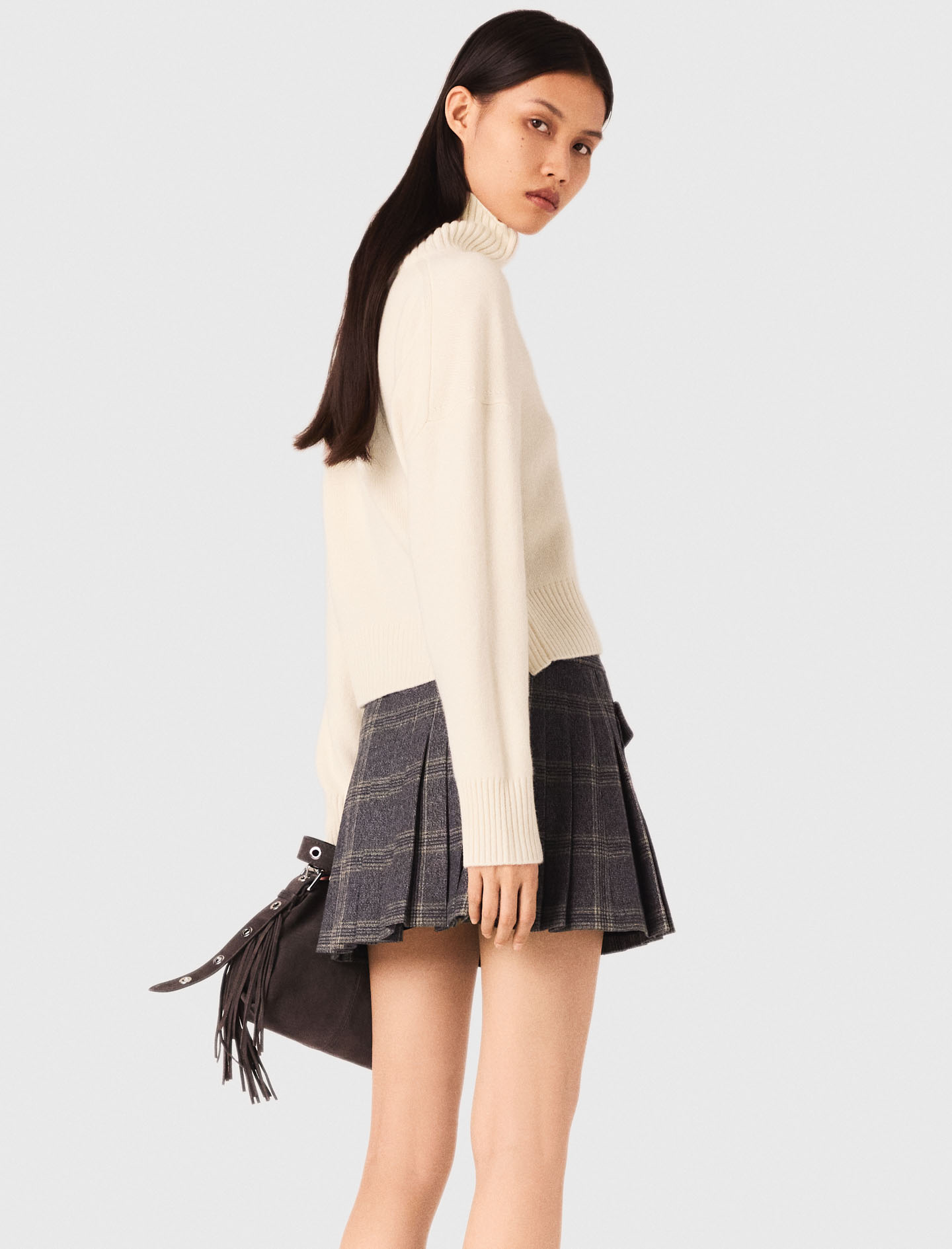 High neck cashmere jumper - Ecru