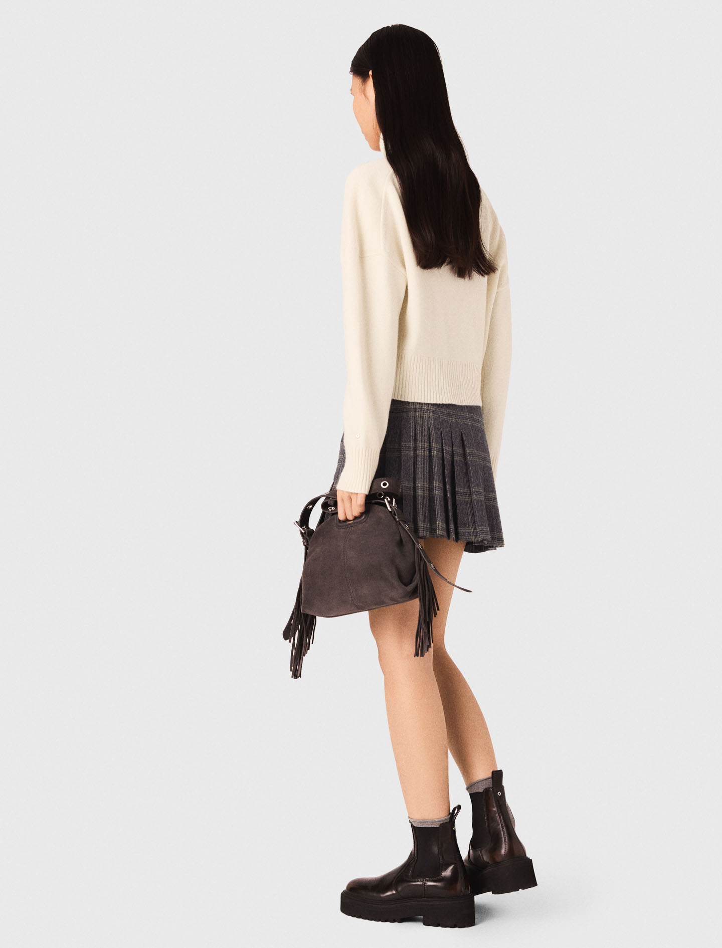 High neck cashmere jumper - Ecru