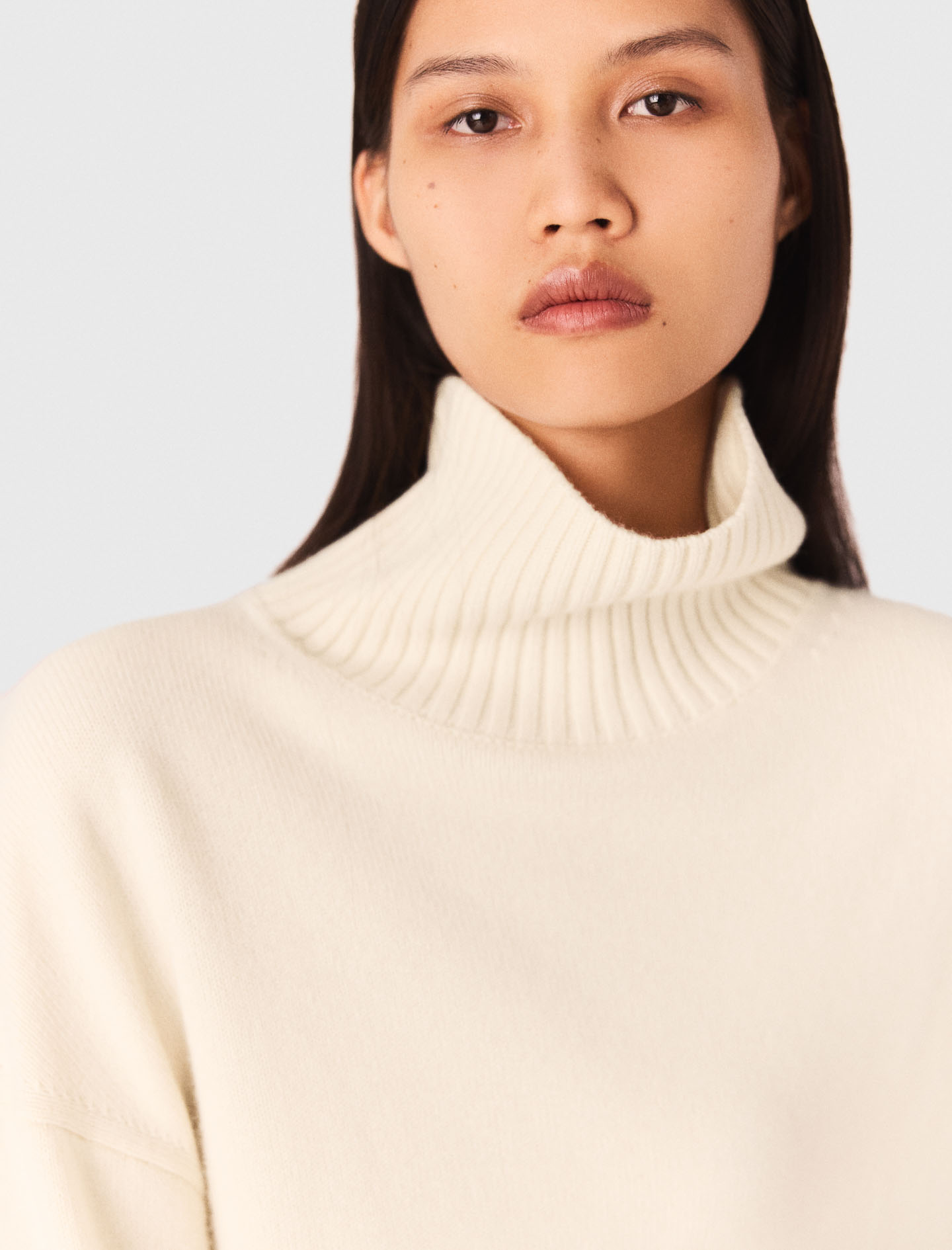 High neck cashmere jumper - Ecru