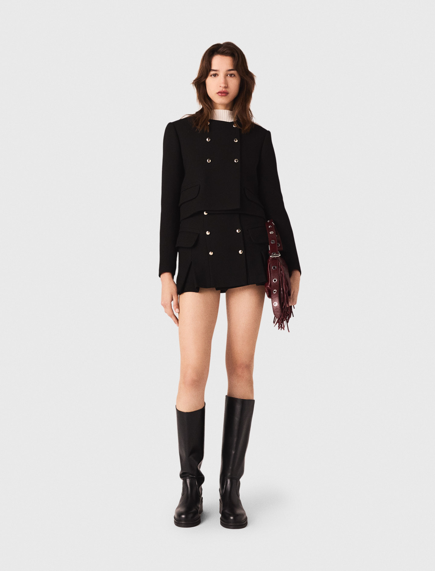 Short jacket with gold buttons - Black