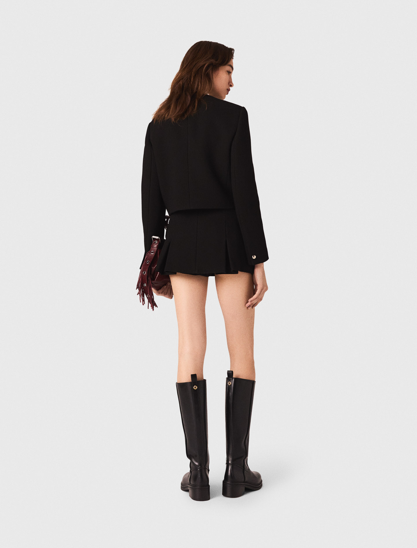 Short jacket with gold buttons - Black