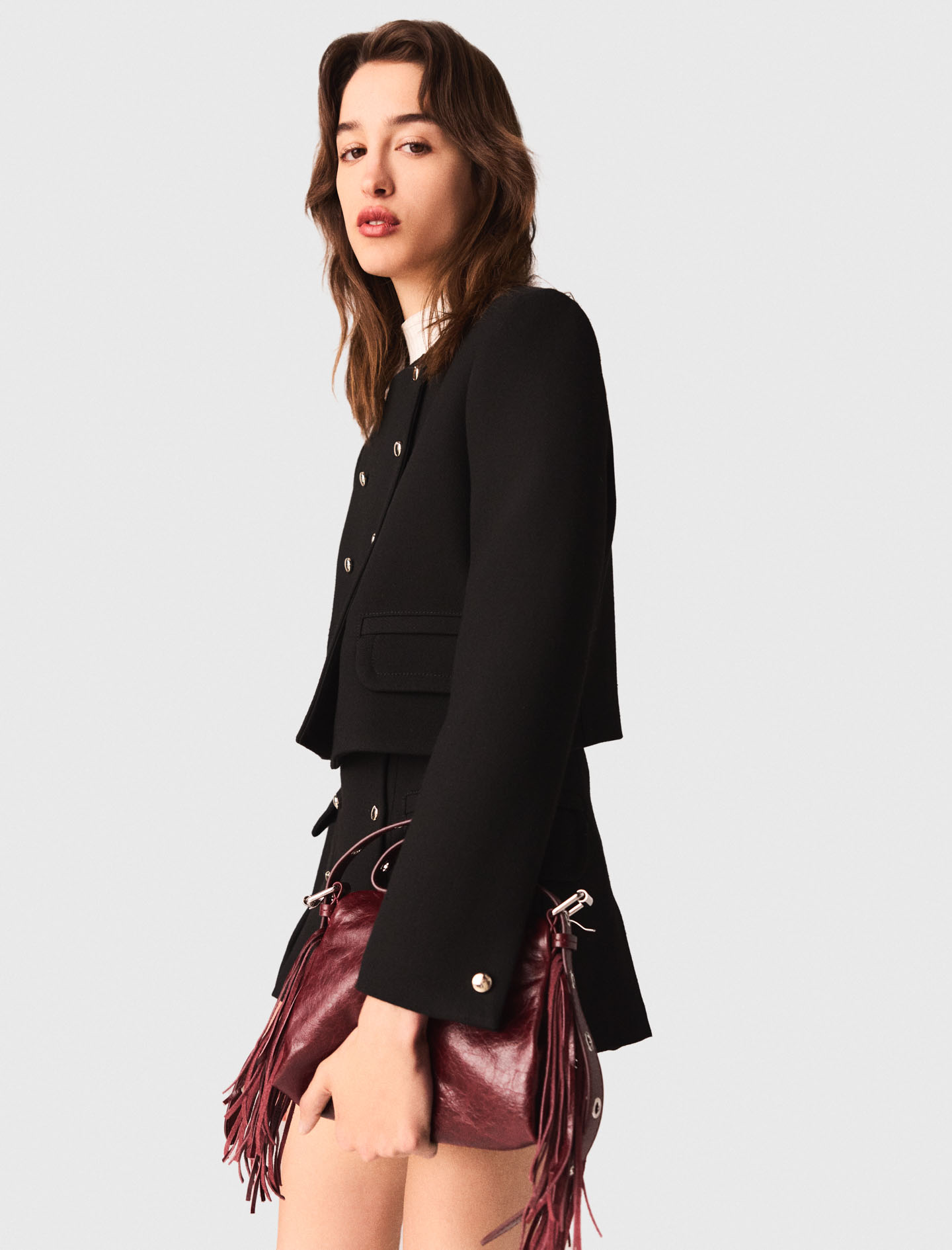 Short jacket with gold buttons - Black