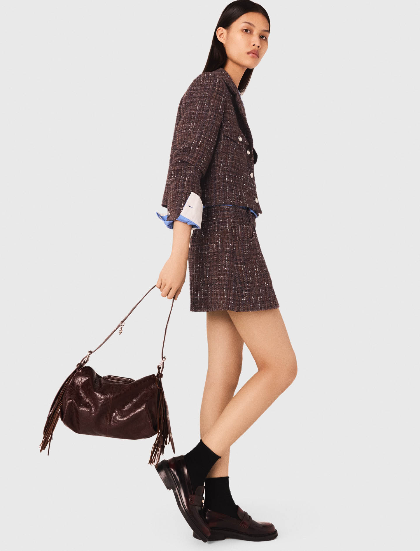 Short tweed jacket - Brown Short tweed jacket - Brown