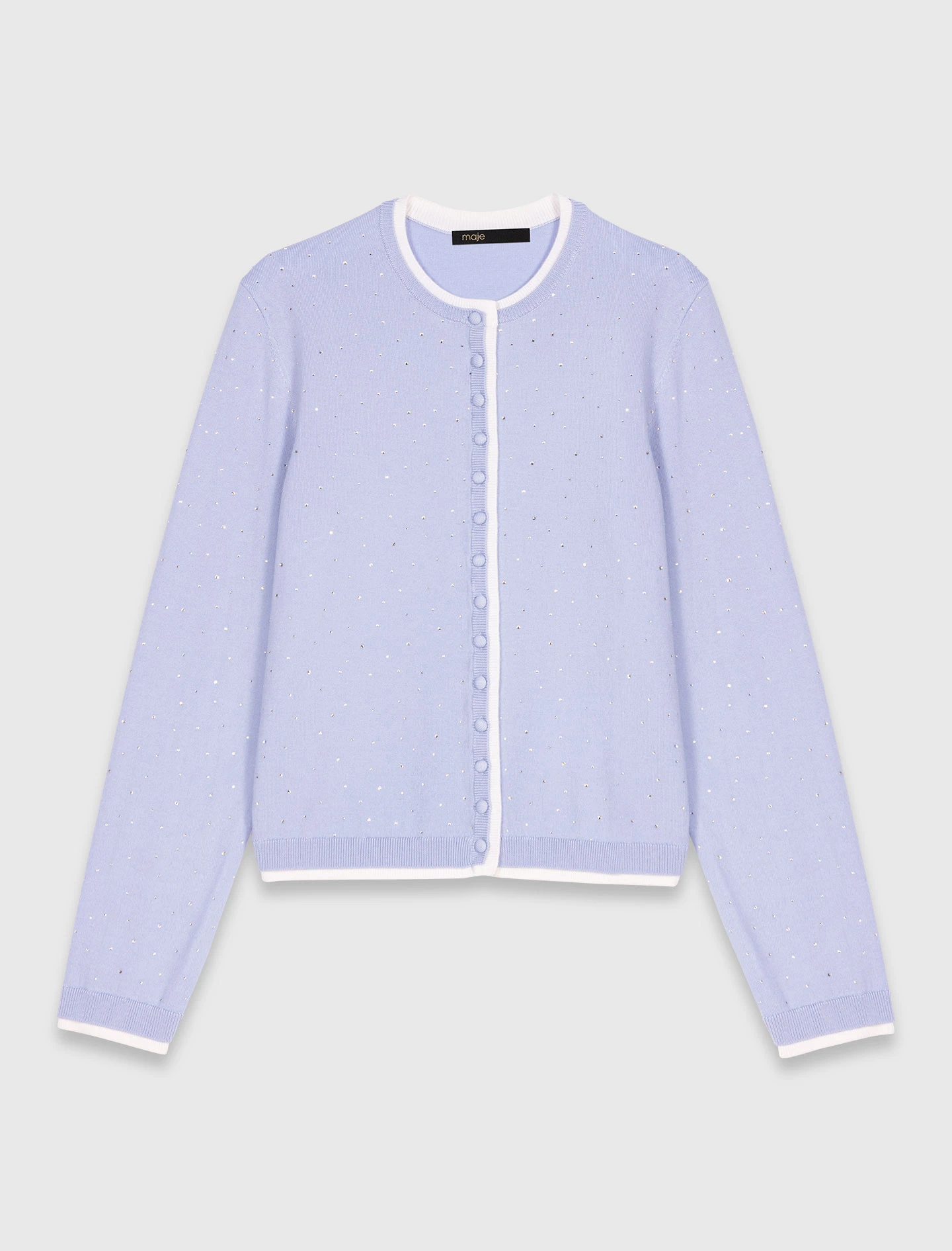 100% wool cardigan with rhinestones - Blue