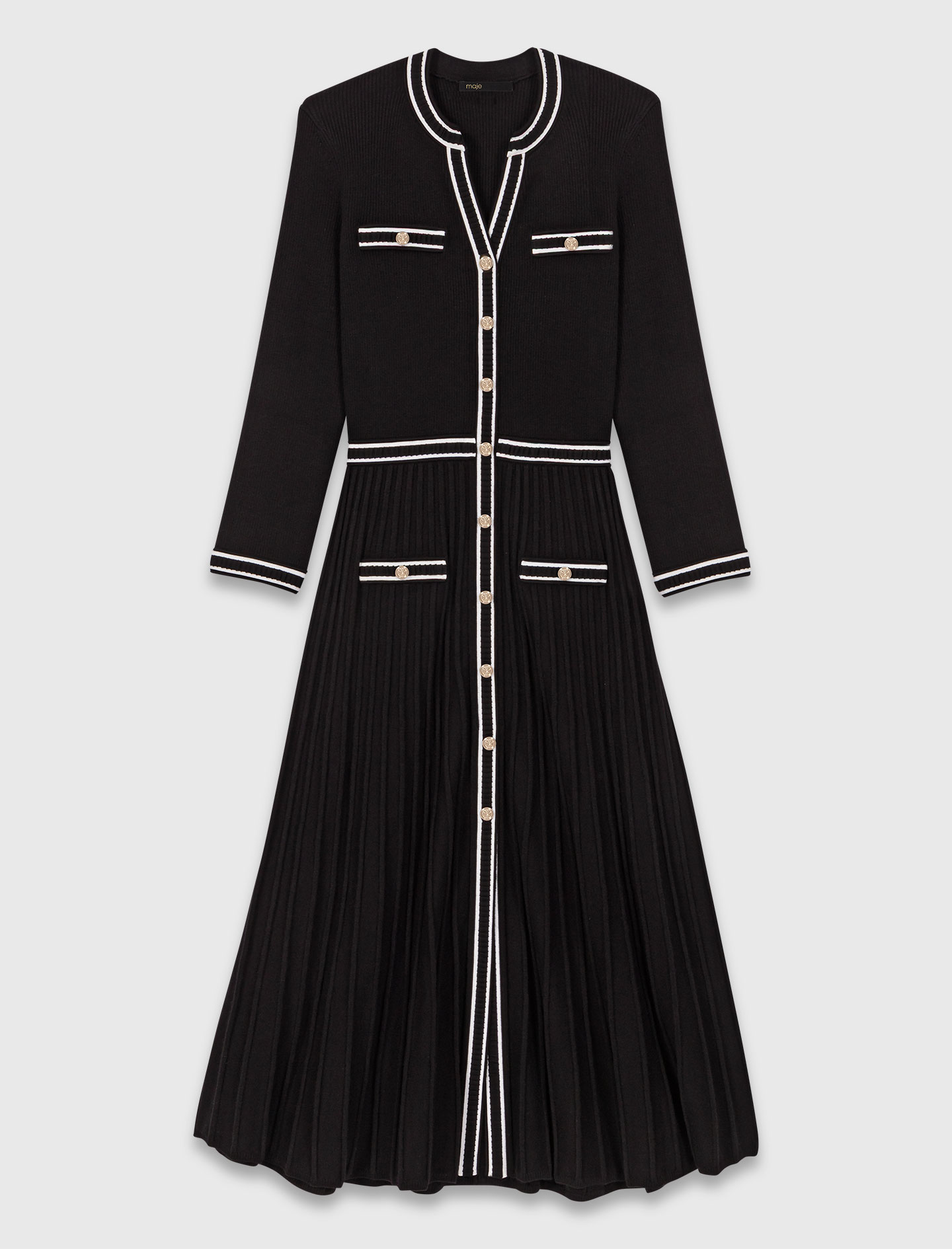 Knit midi dress - Black