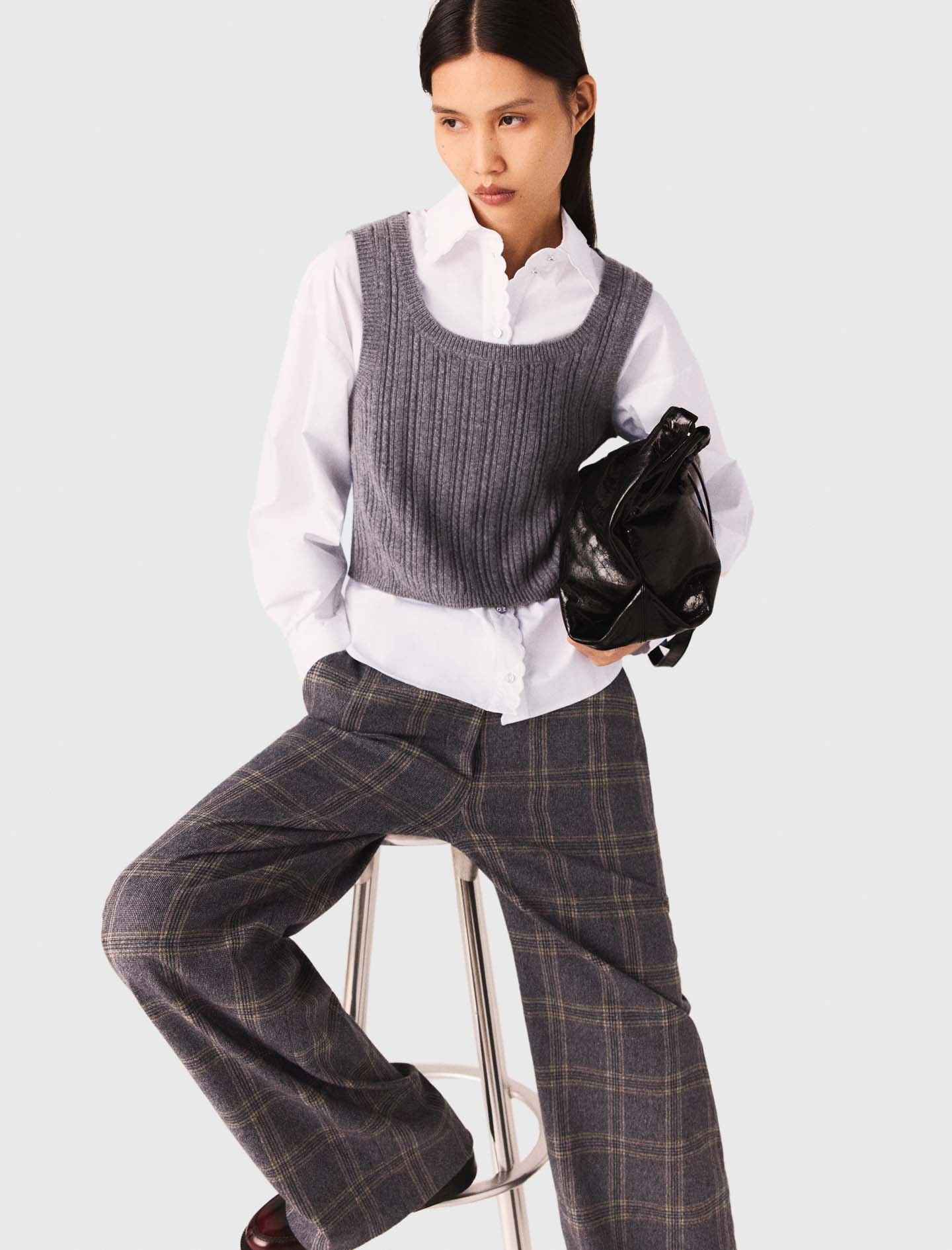 Knit top with removable shirt Grey | Maje
