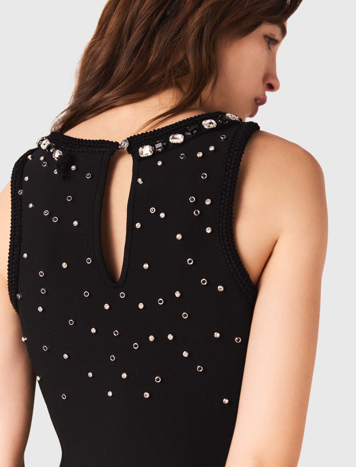 Jewelled skater dress - Black