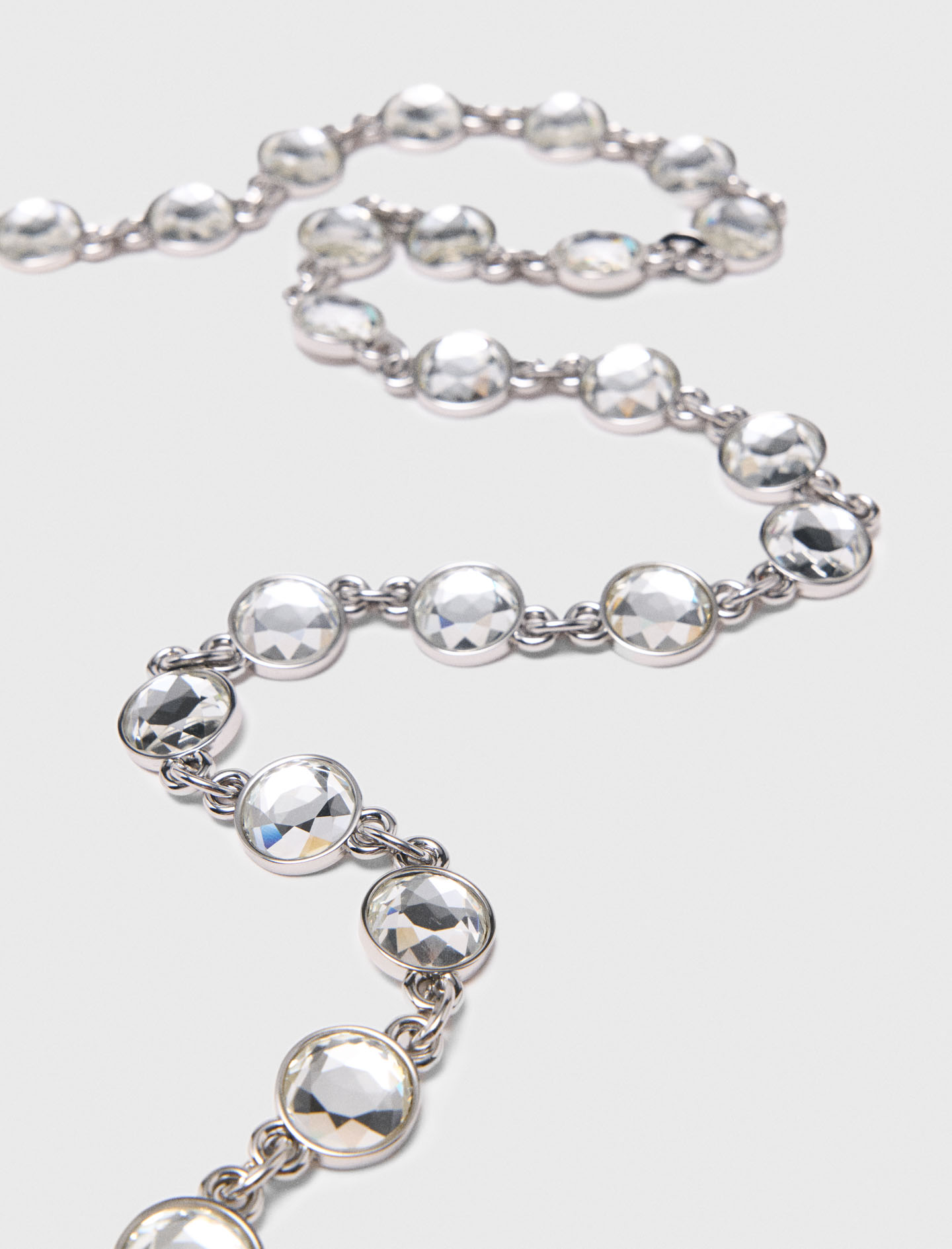 Rhinestone chain belt - Silver