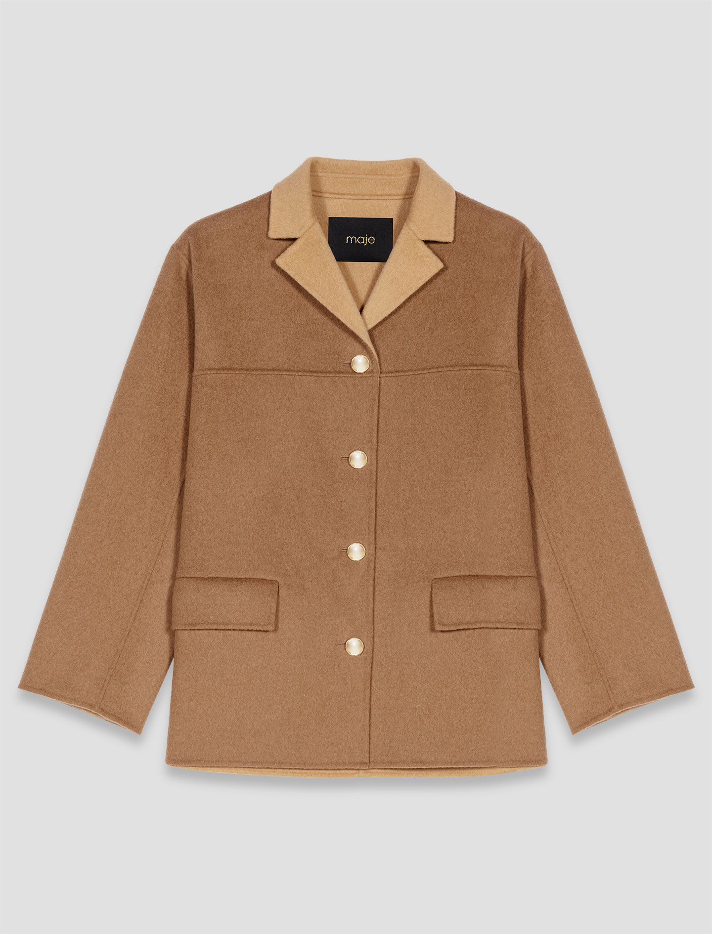 Double faced mid length coat - Brown