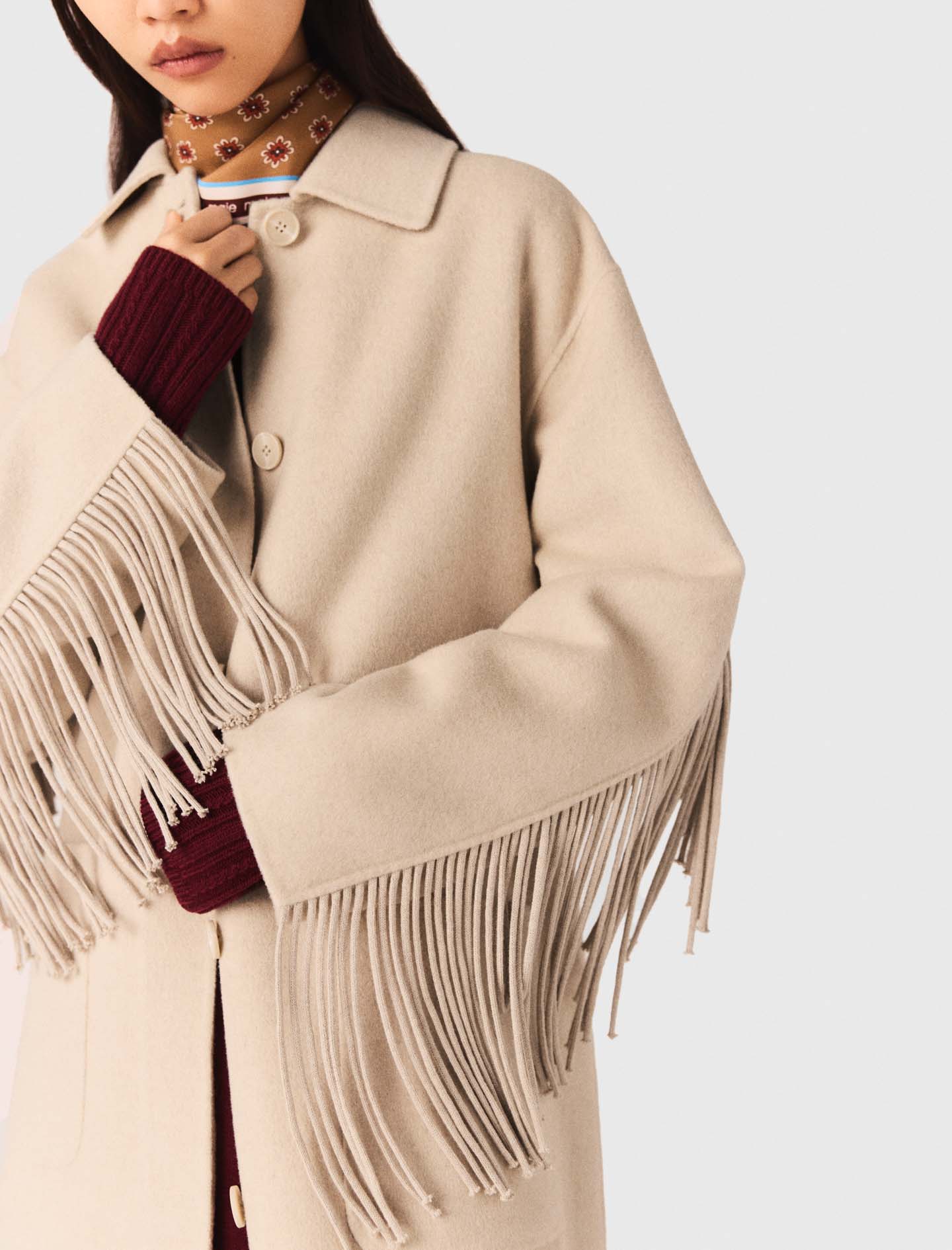 Long wool coat - Beige Long wool coat - Beige