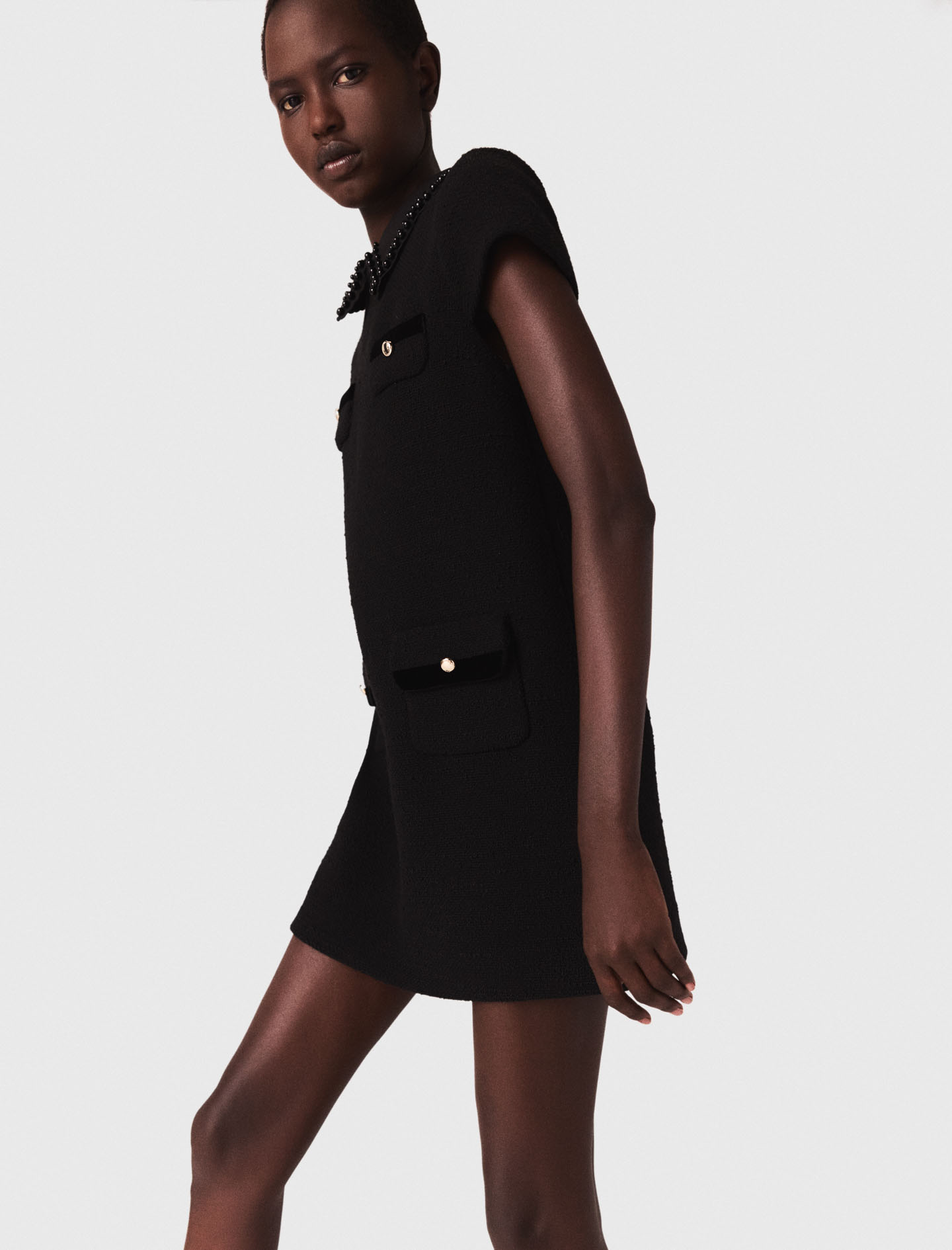 Short tweed dress - Black Short tweed dress - Black