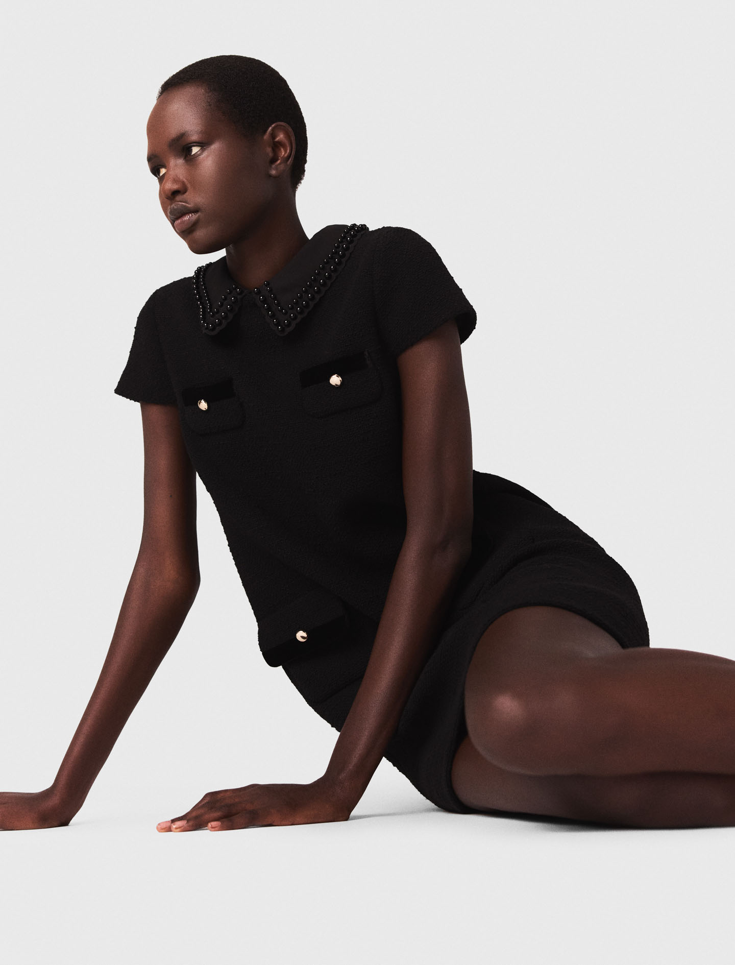 Short tweed dress - Black Short tweed dress - Black