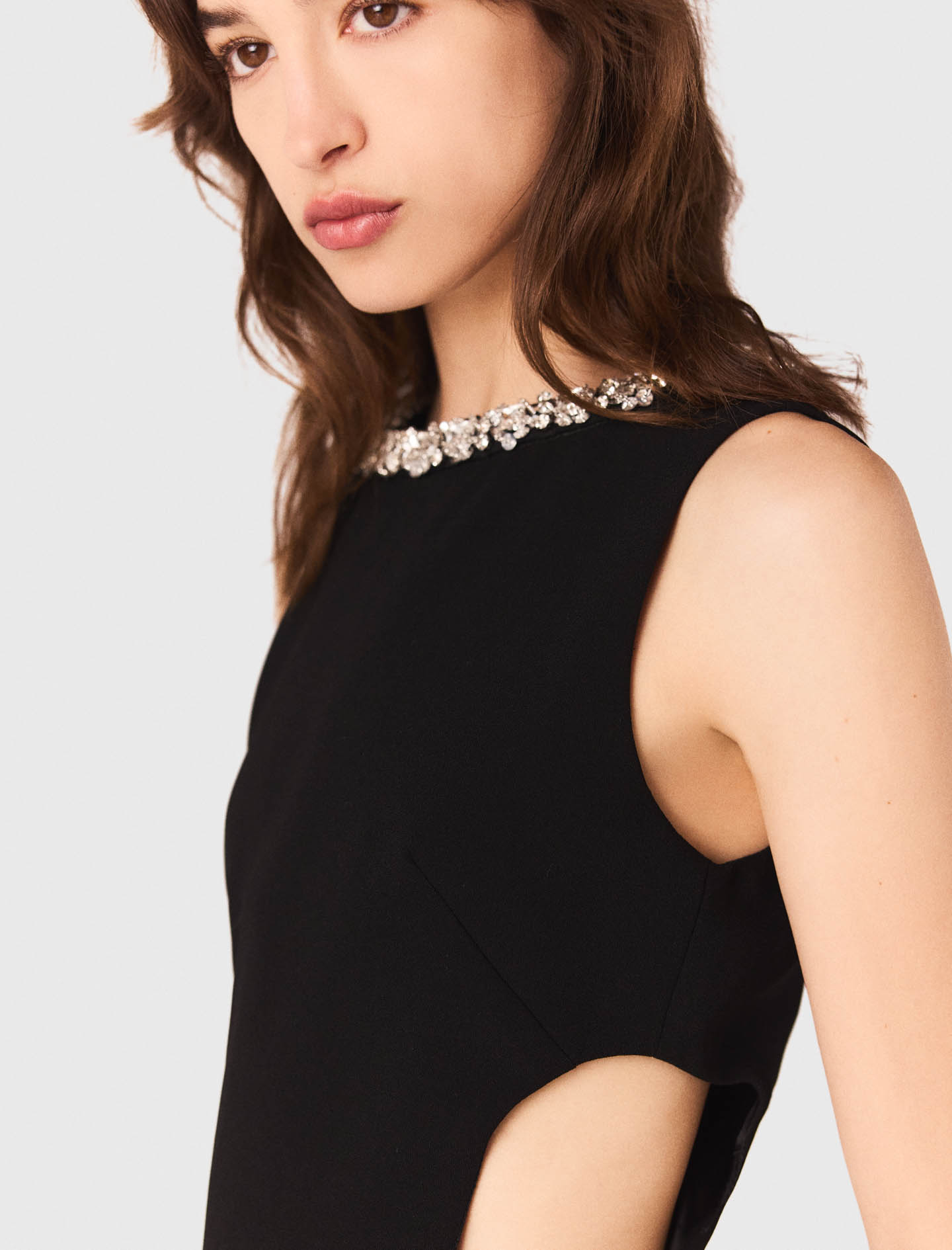 Jewel collar maxi dress - Black Jewel collar maxi dress - Black