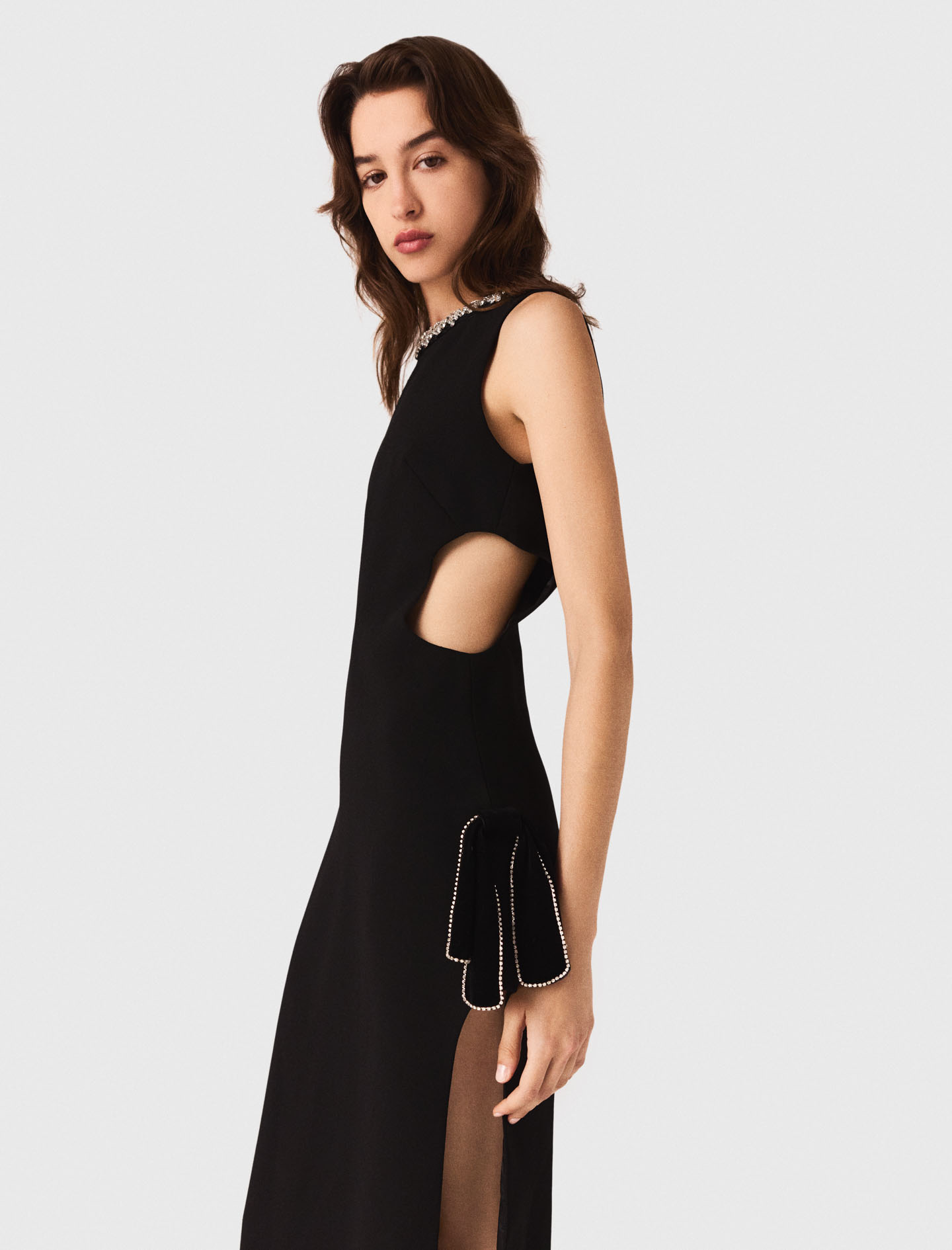 Jewel collar maxi dress - Black Jewel collar maxi dress - Black