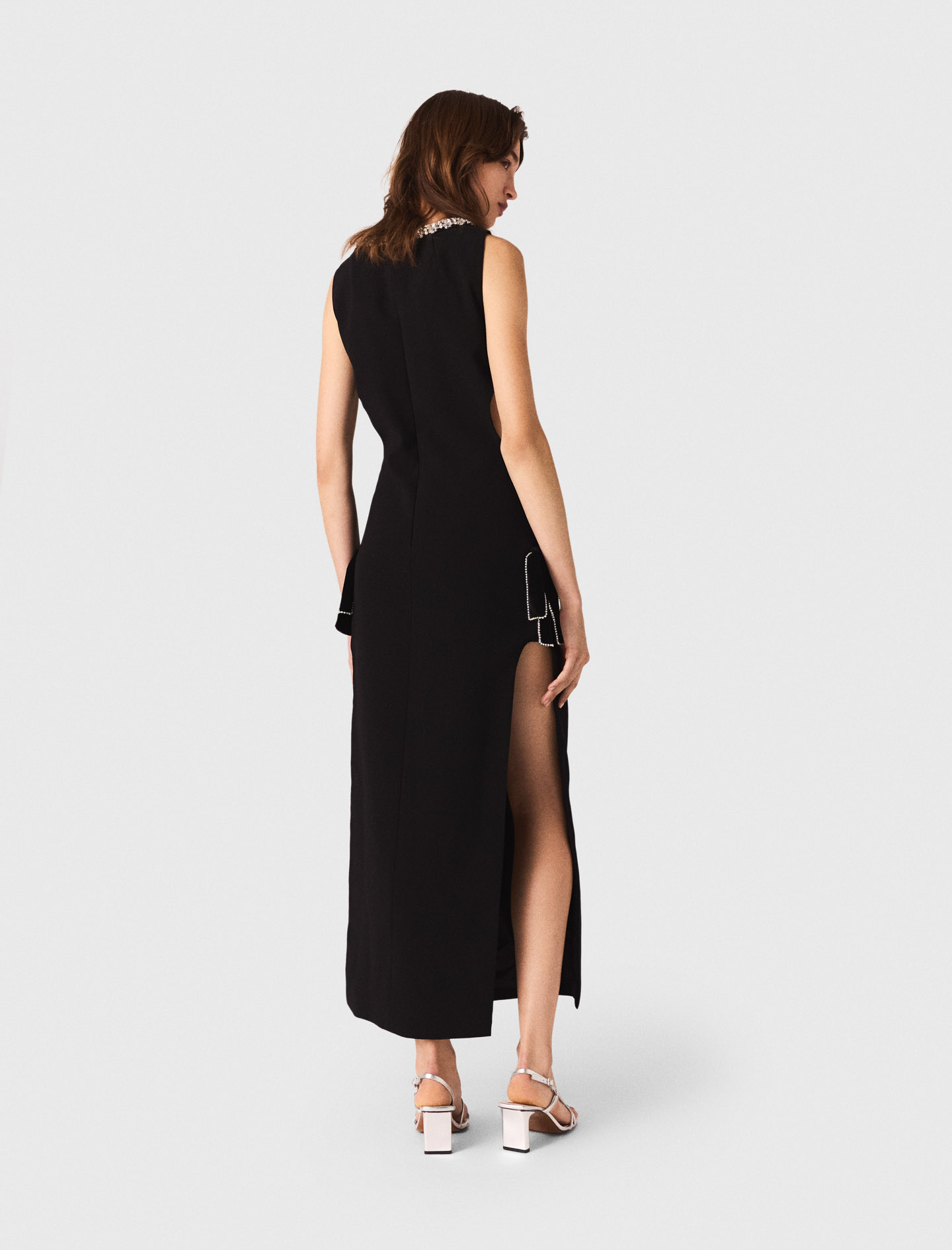 Jewel collar maxi dress - Black Jewel collar maxi dress - Black