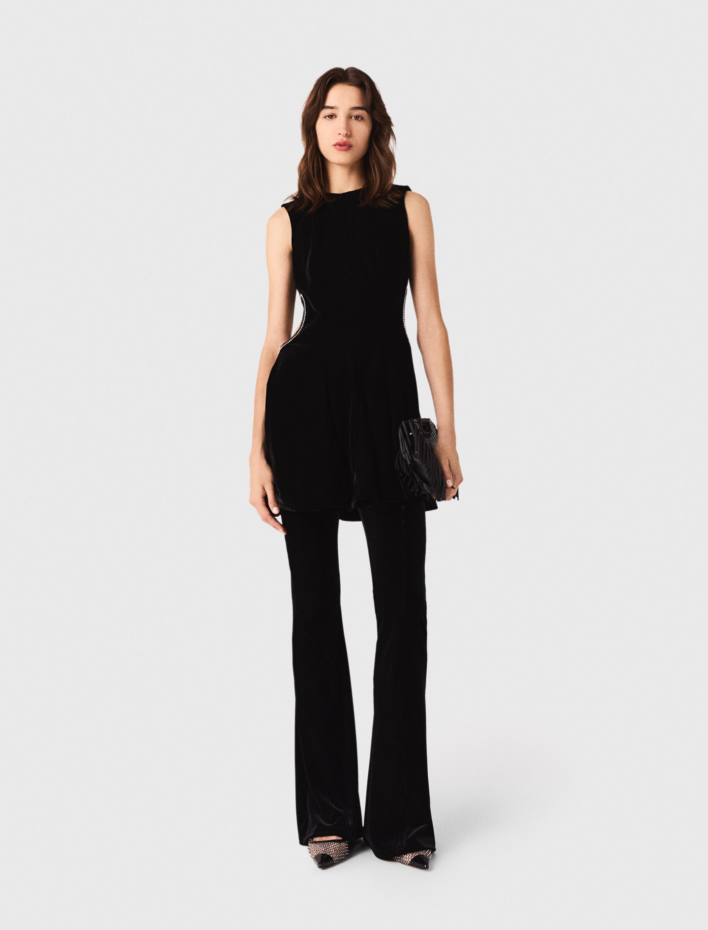 Short velvet dress - Black