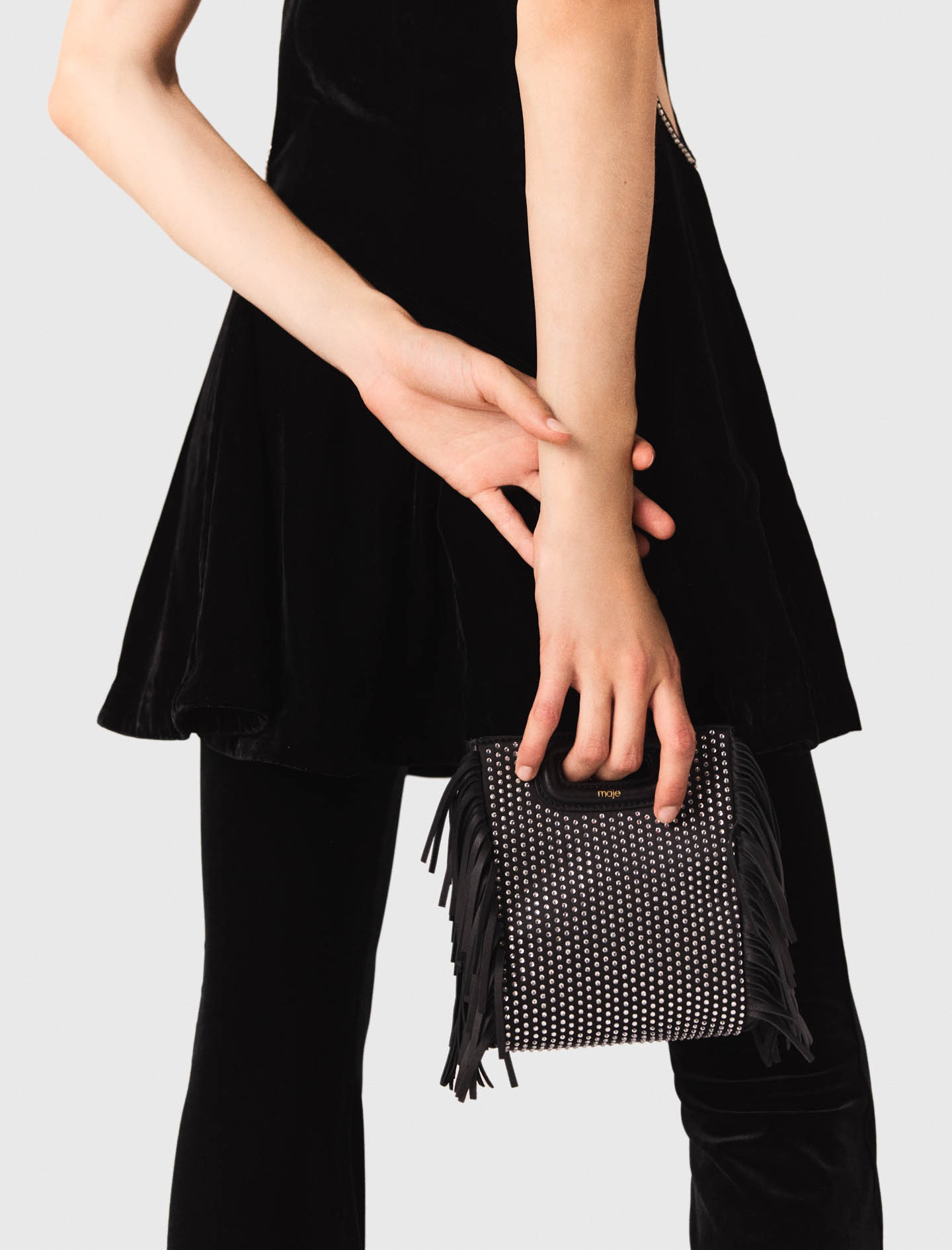 Short velvet dress - Black