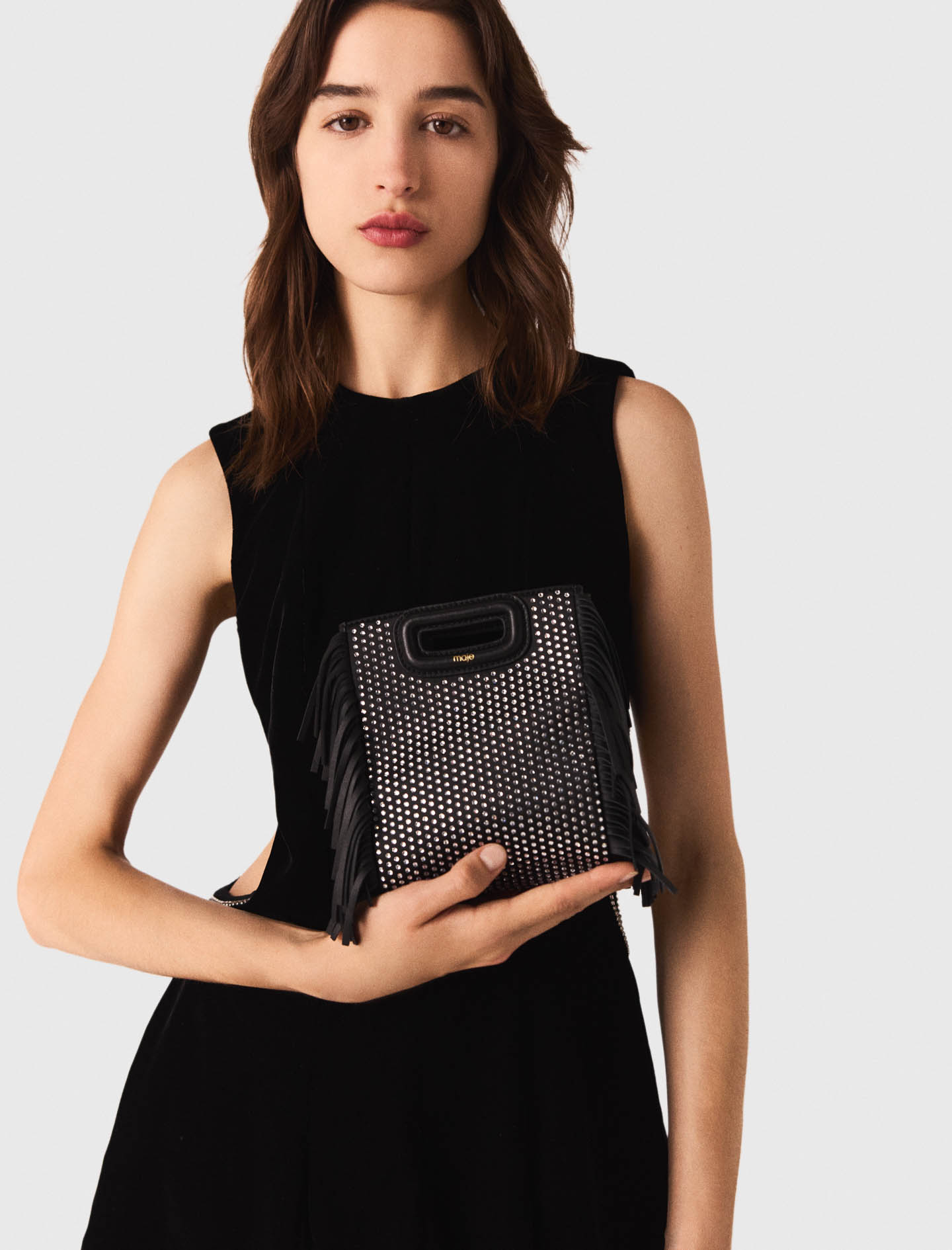 Short velvet dress - Black