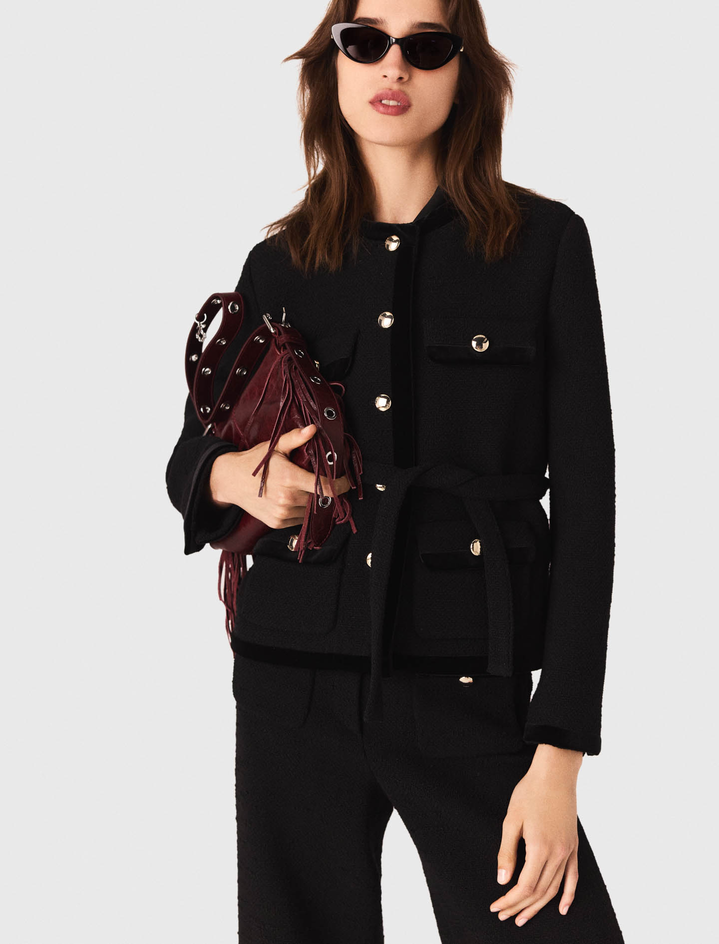 Long tweed jacket - Black