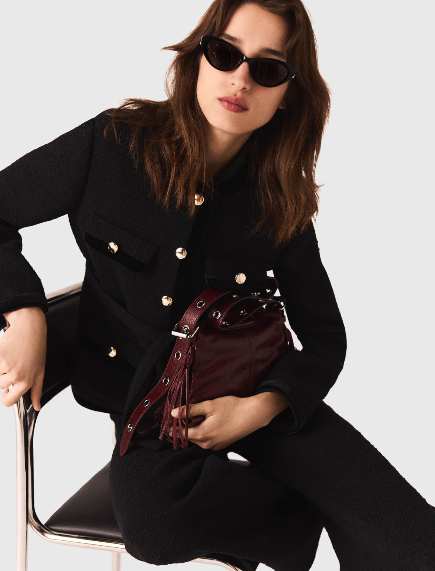 Long tweed jacket - Black