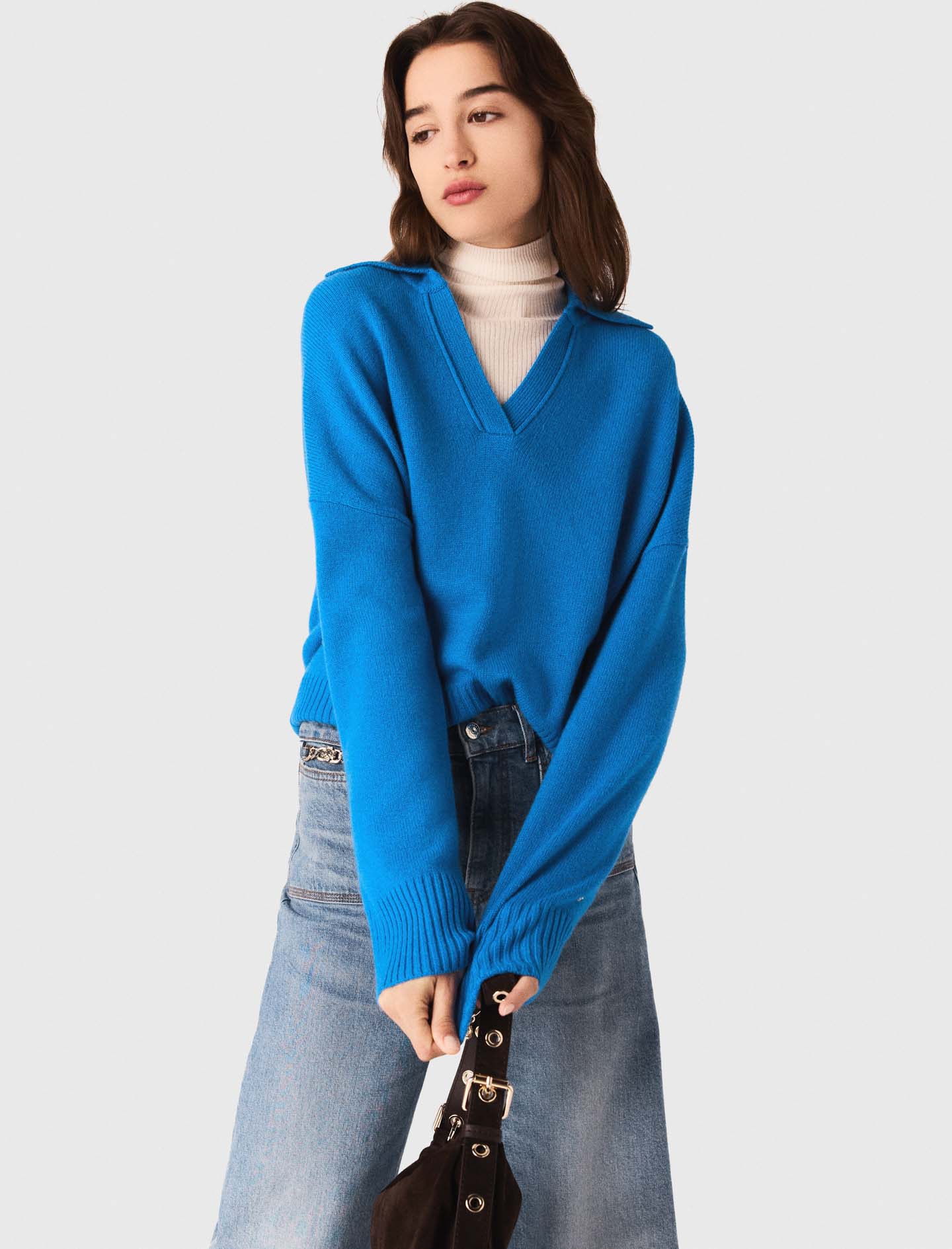 Wool blend cardigan - Blue Wool blend cardigan - Blue