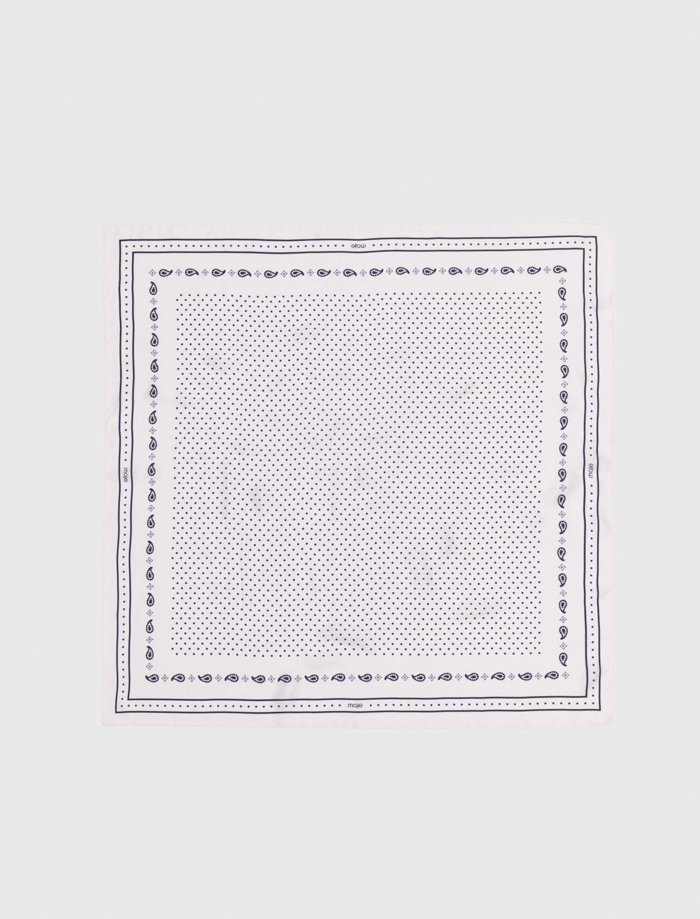 90x90 printed silk scarf - Ecru