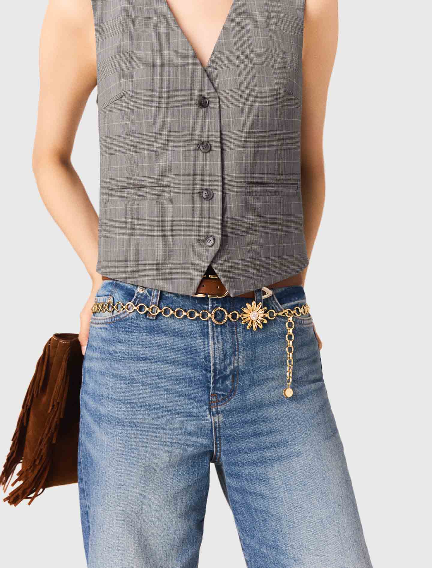 Chain belt with flower - Gold