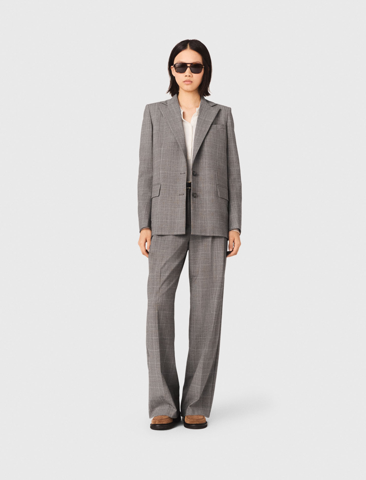 Checked suit jacket Grey | Maje