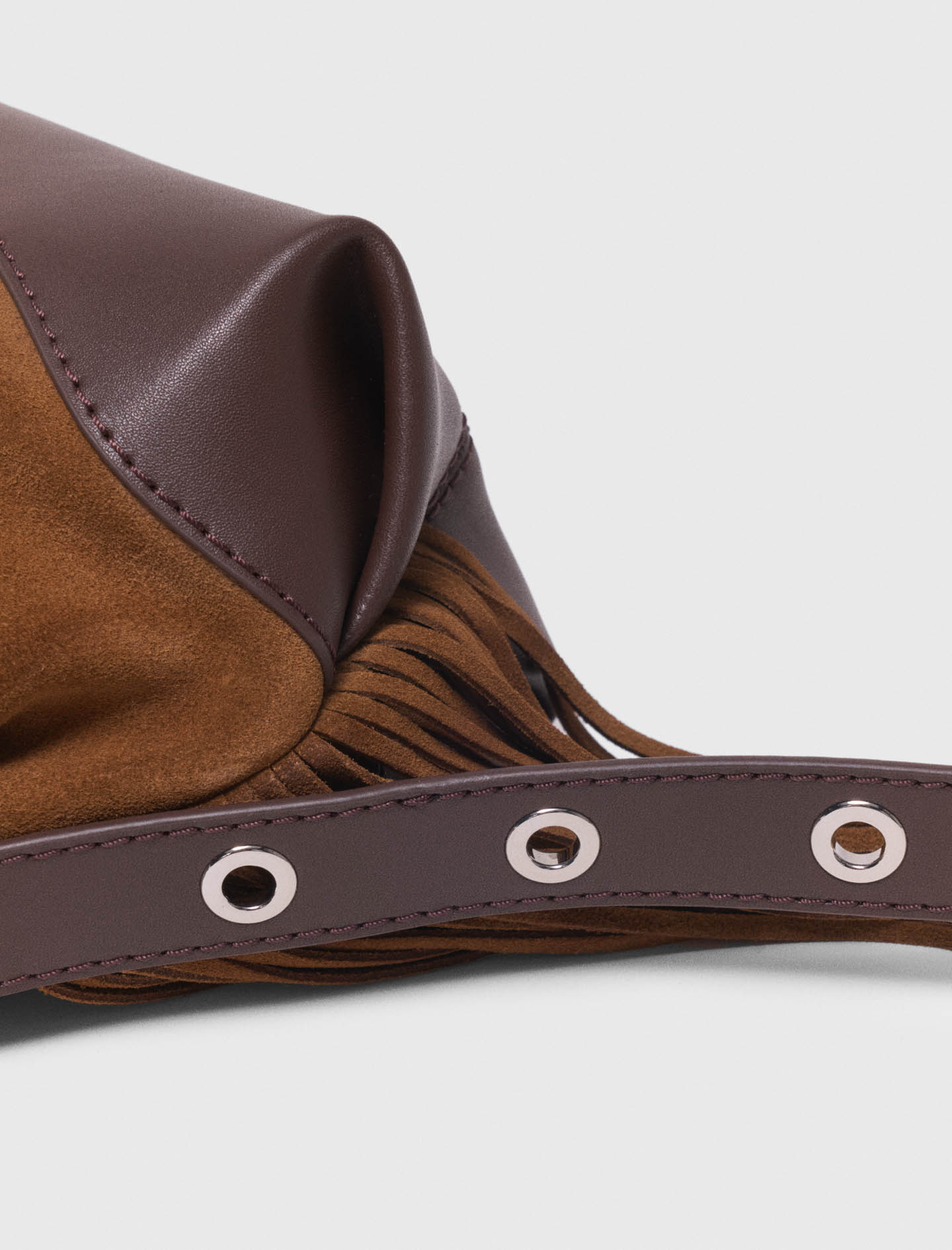 Leather and suede Miss M Mini bag - Brown