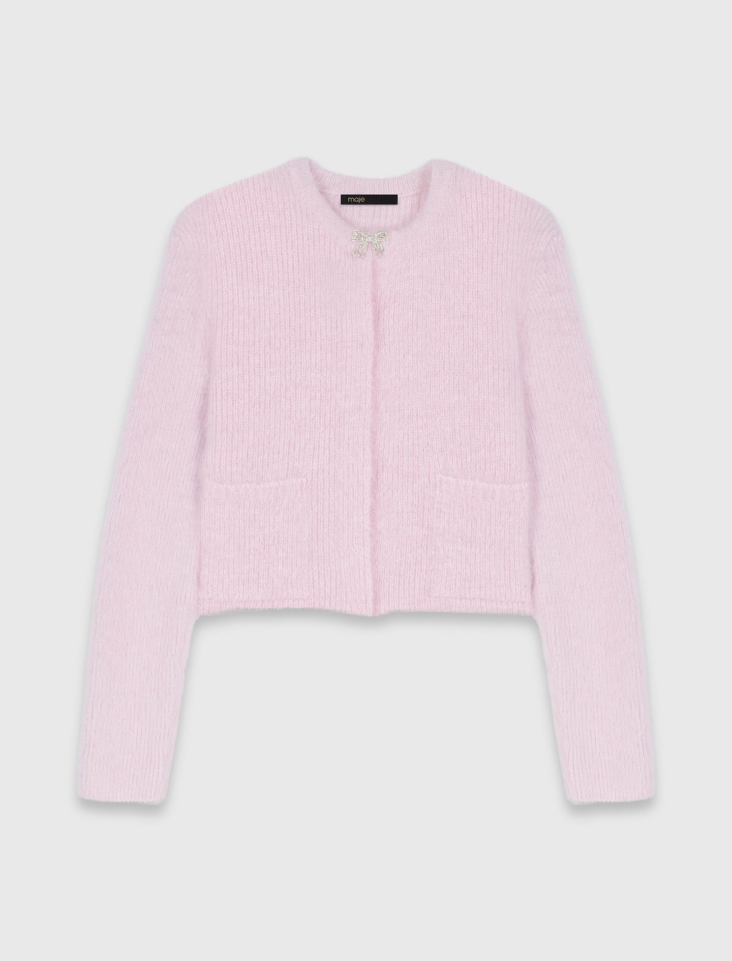 Jewelled bow cardigan - Pink