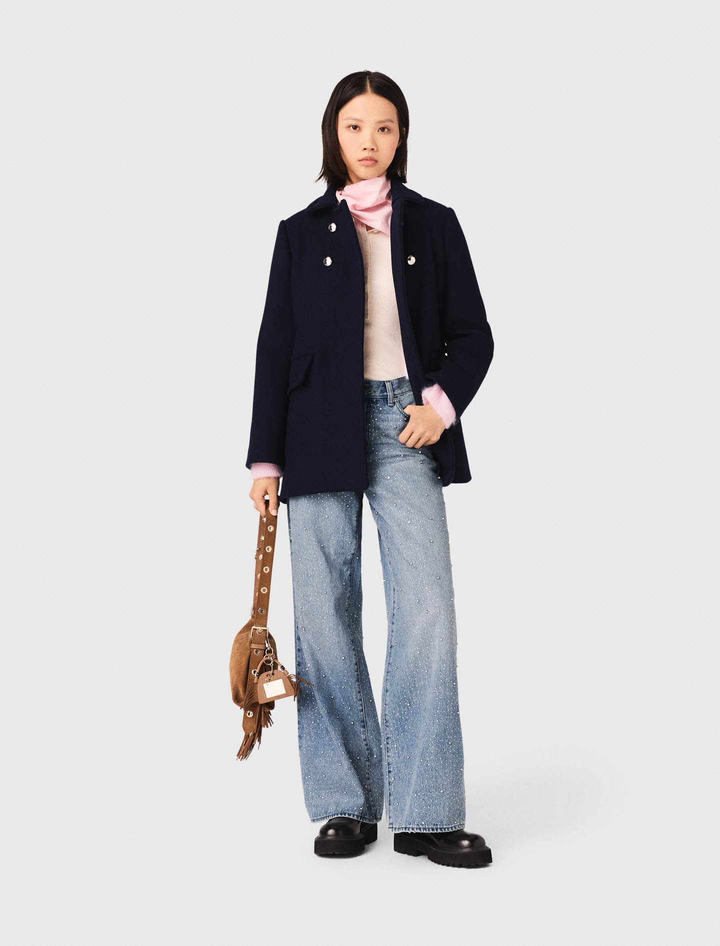 Wool blend coat - Navy