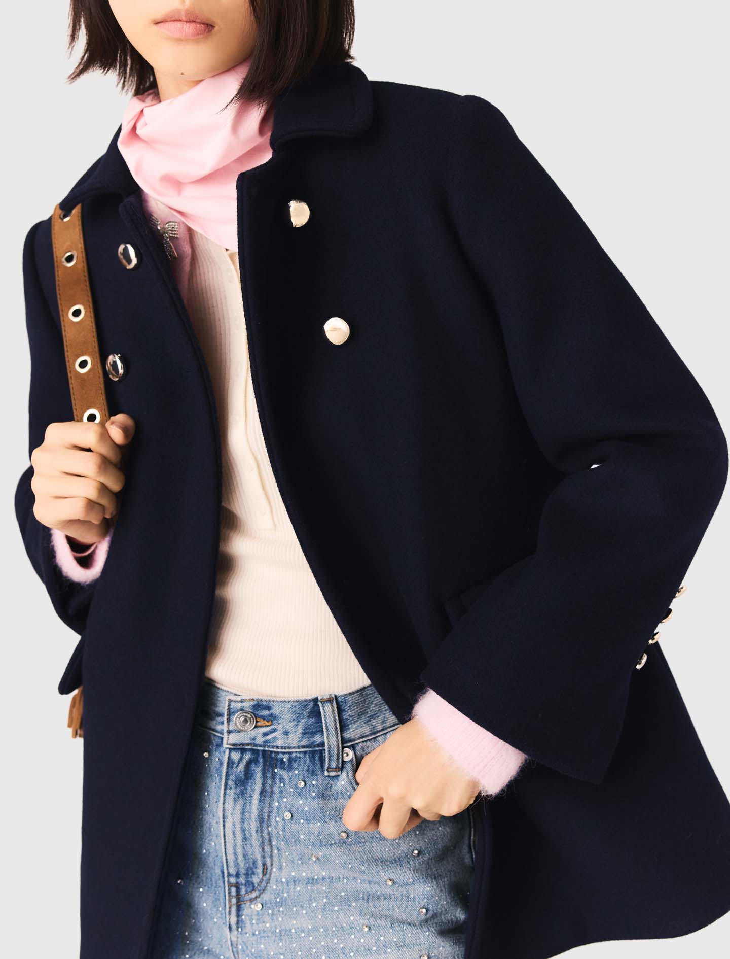 Wool blend coat - Navy