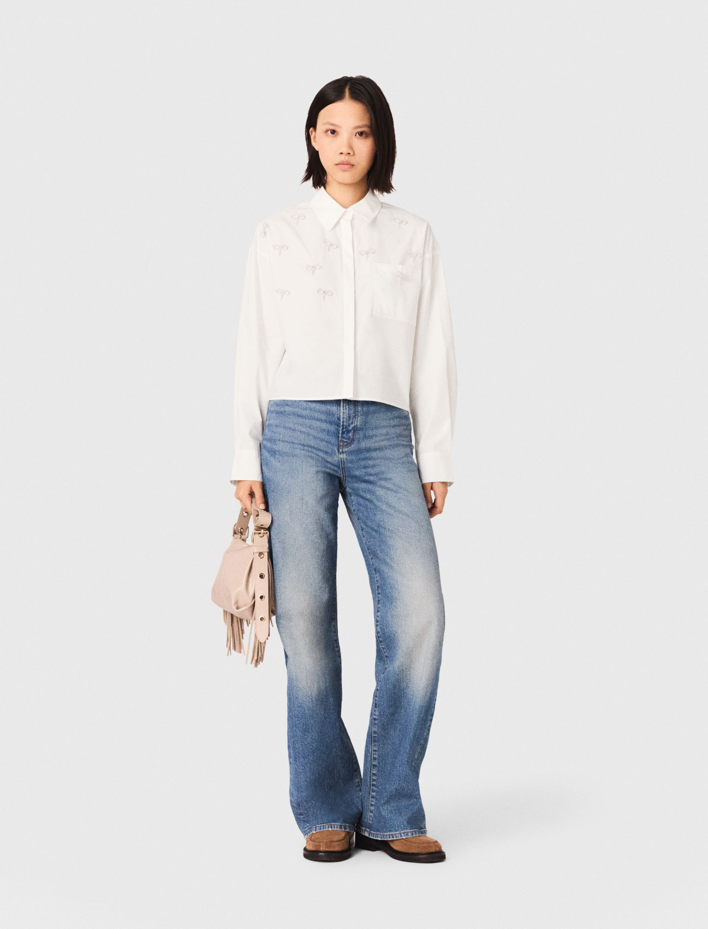 Jewel detail shirt - White