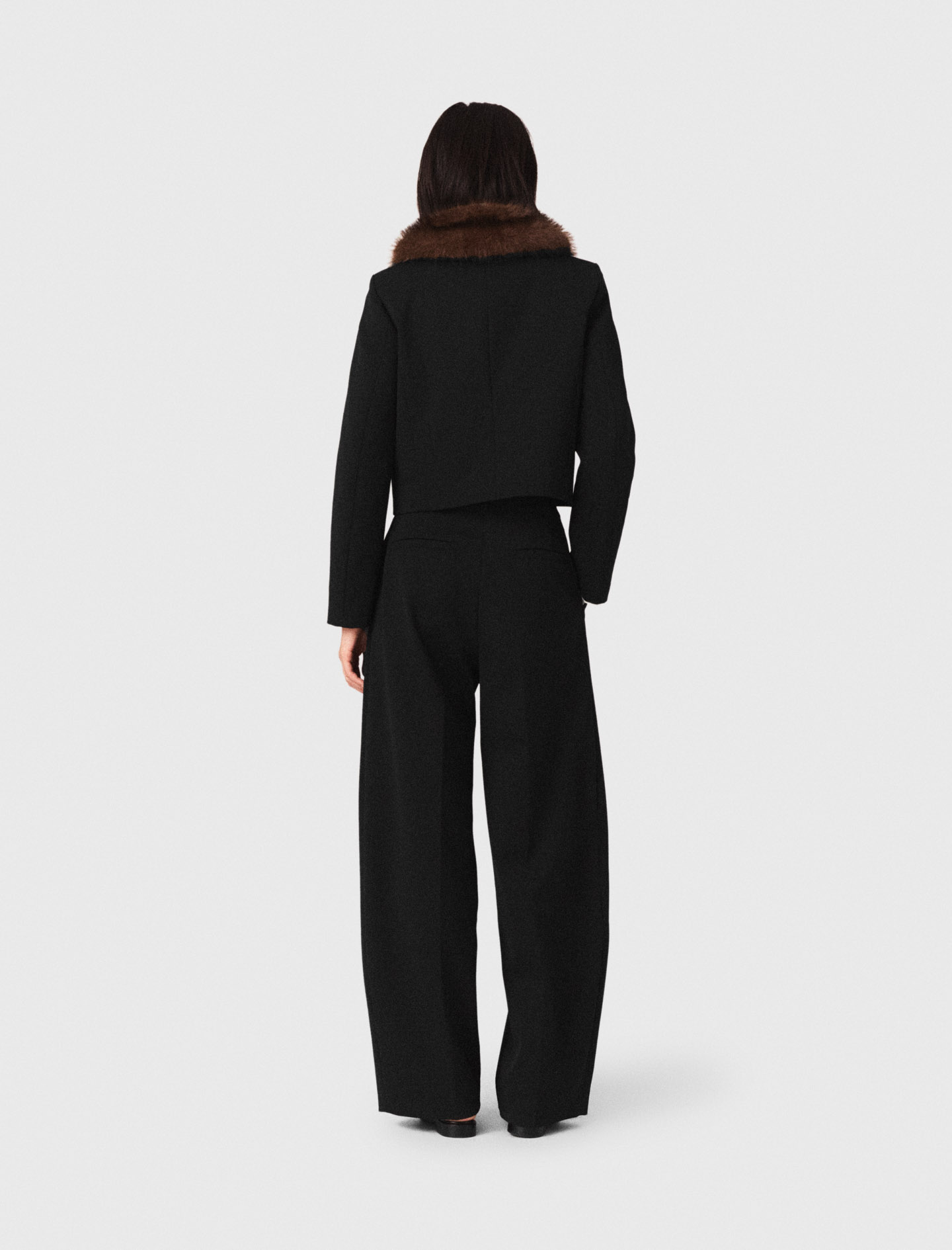 Short jacket with removable collar Black | Maje