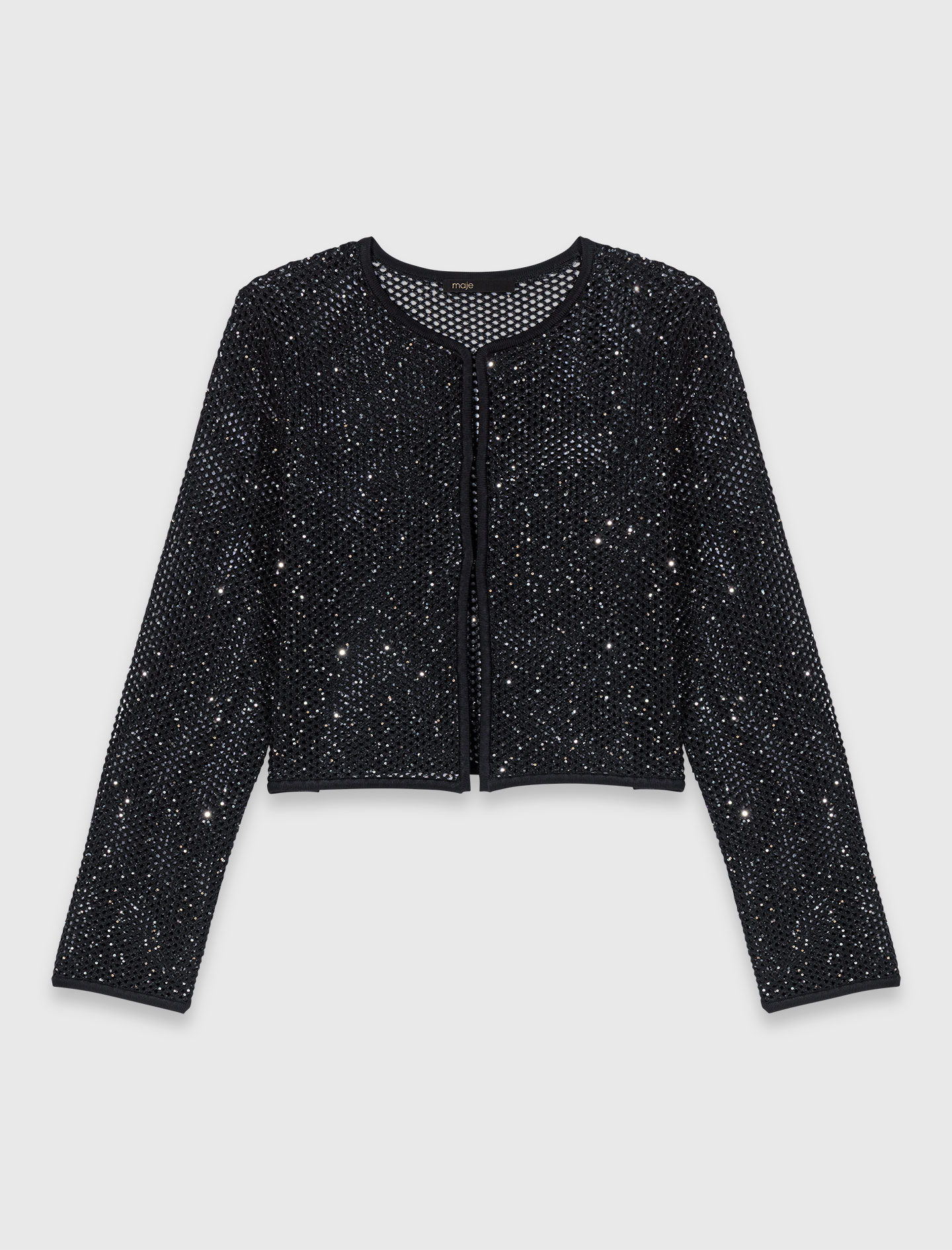 Rhinestone knit cardigan - Black