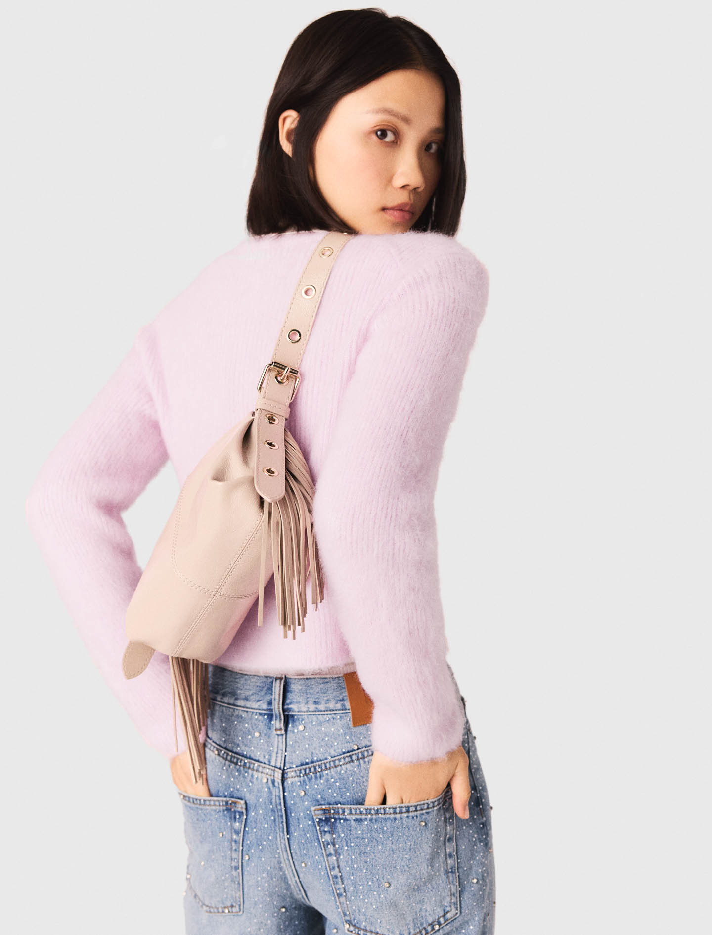 Naplak leather Miss M Mini bag - Beige