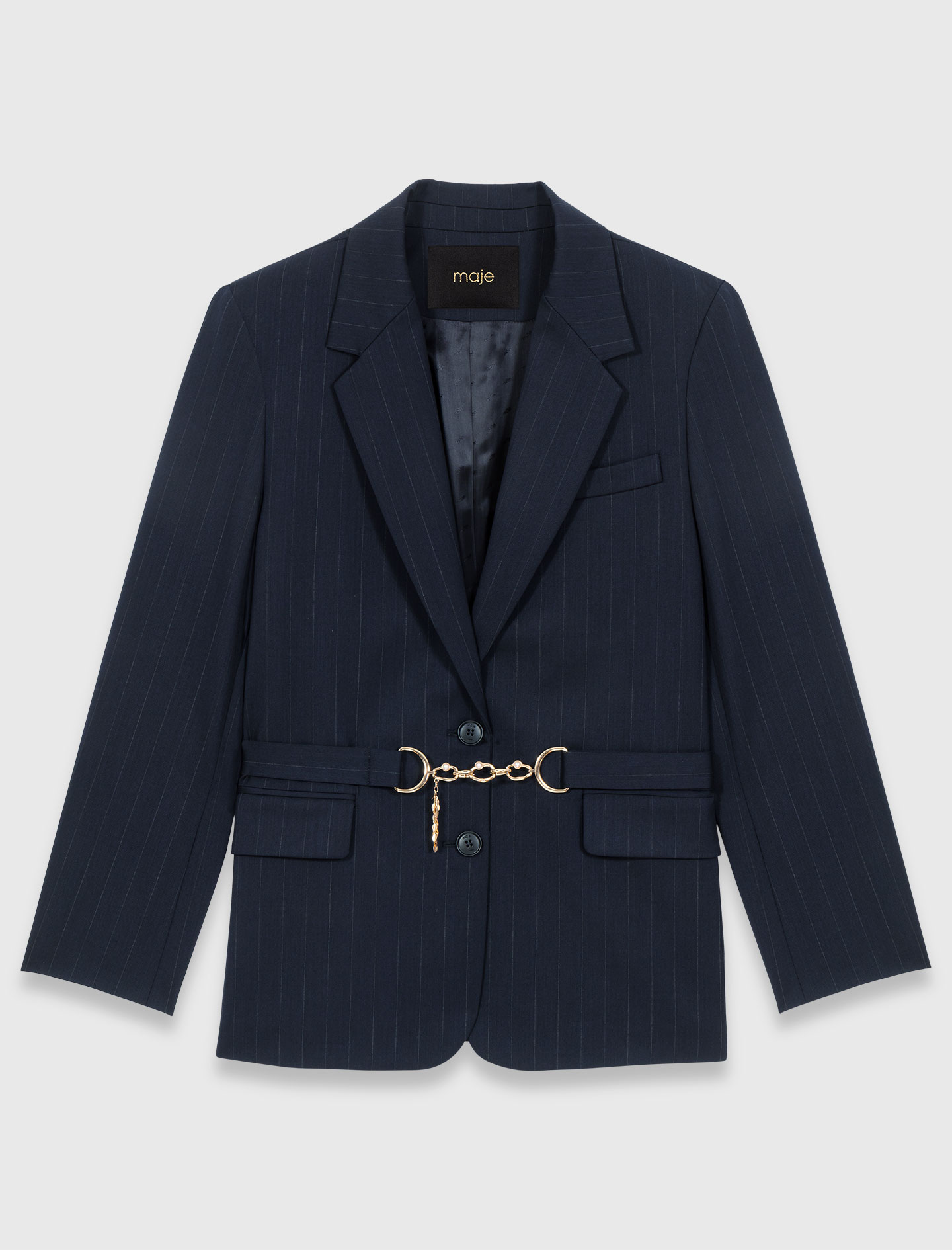 Navy striped suit jacket - Navy