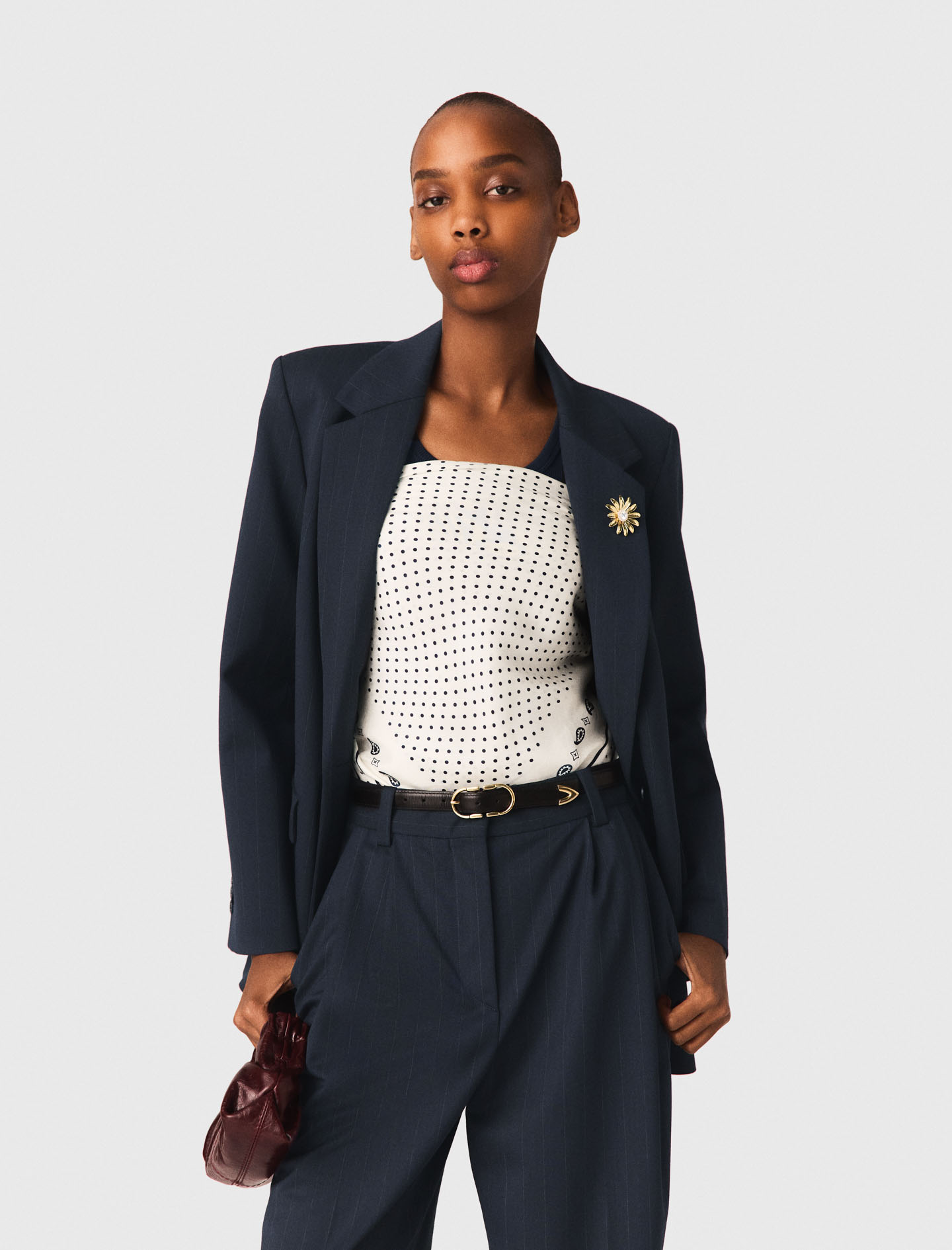 Navy striped suit jacket - Navy