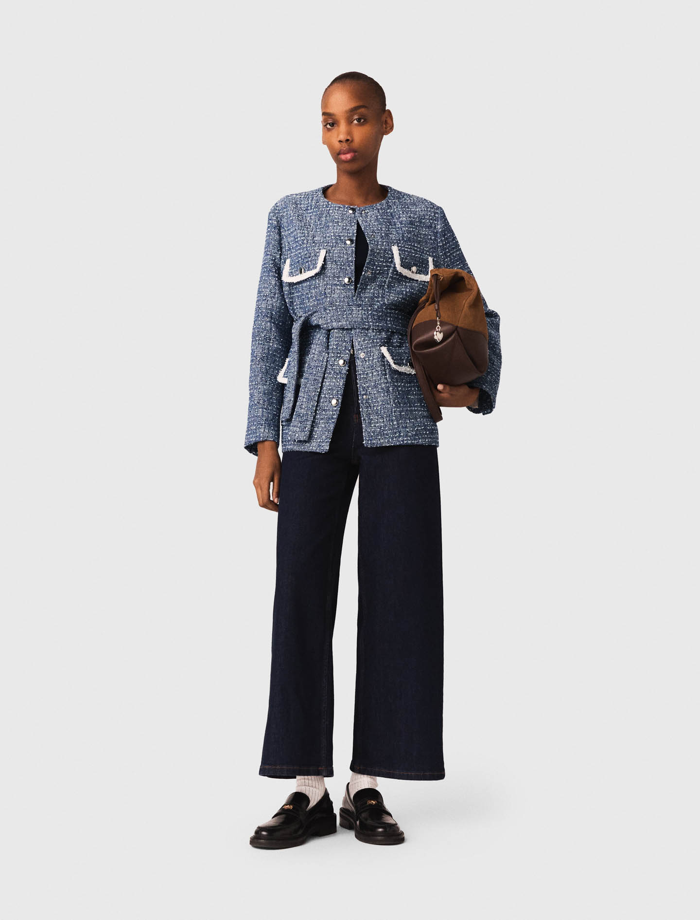 4 pocket tweed jacket Blue | Maje