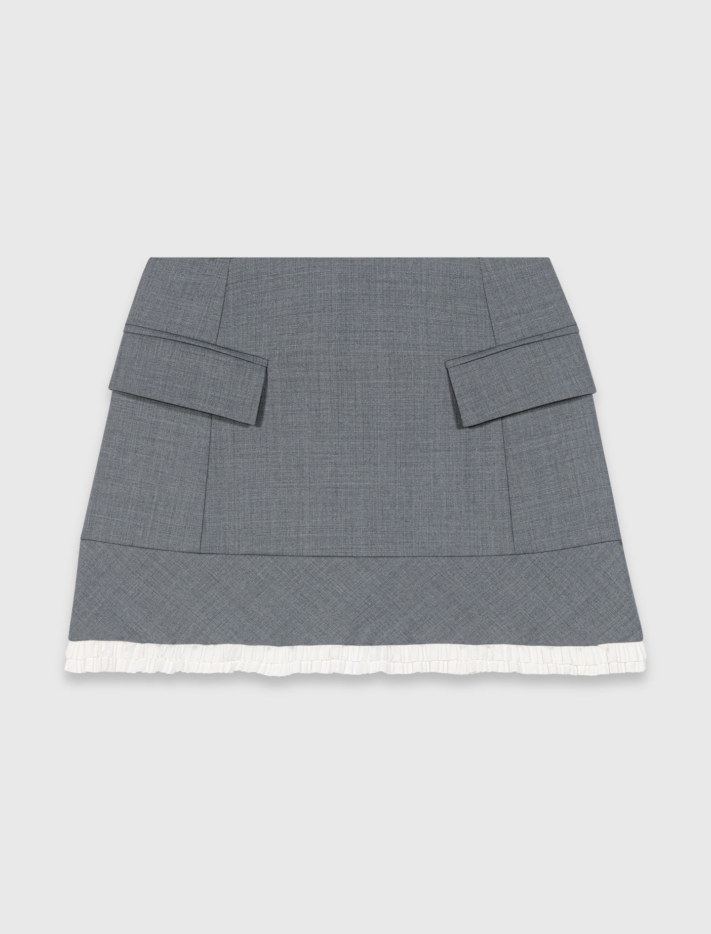 A line poplin skirt with band - Grey
