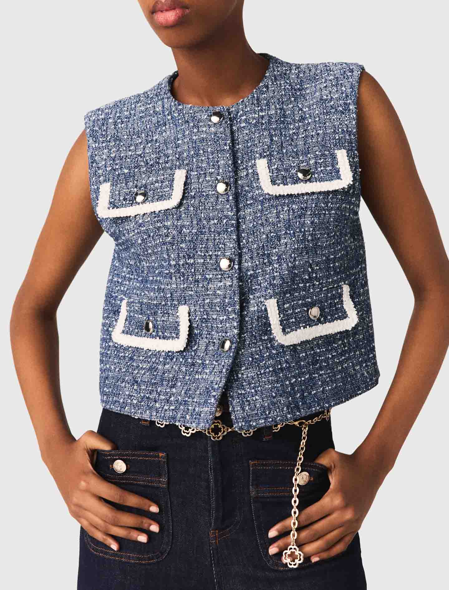 Tweed waistcoat - Blue