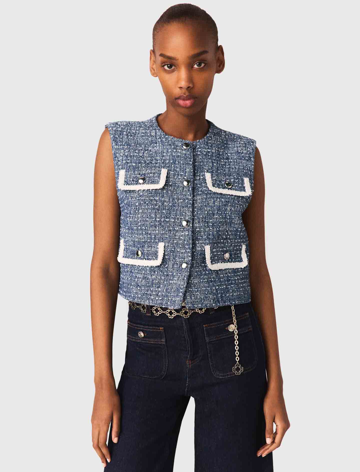 Tweed waistcoat - Blue