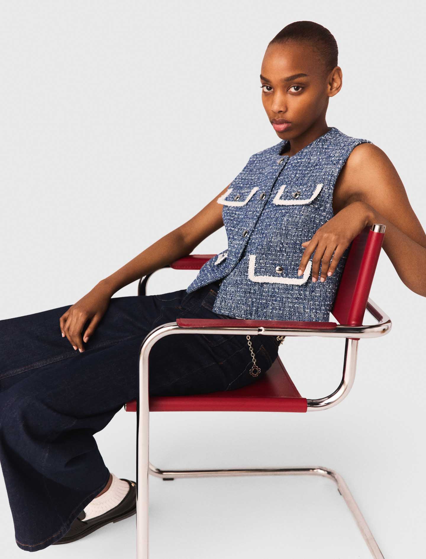 Tweed waistcoat - Blue